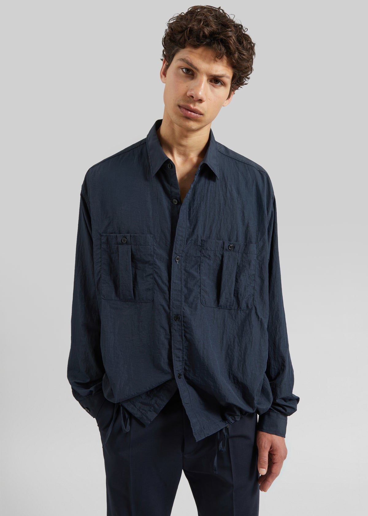 Casares Drawstring Shirt - Navy - 4