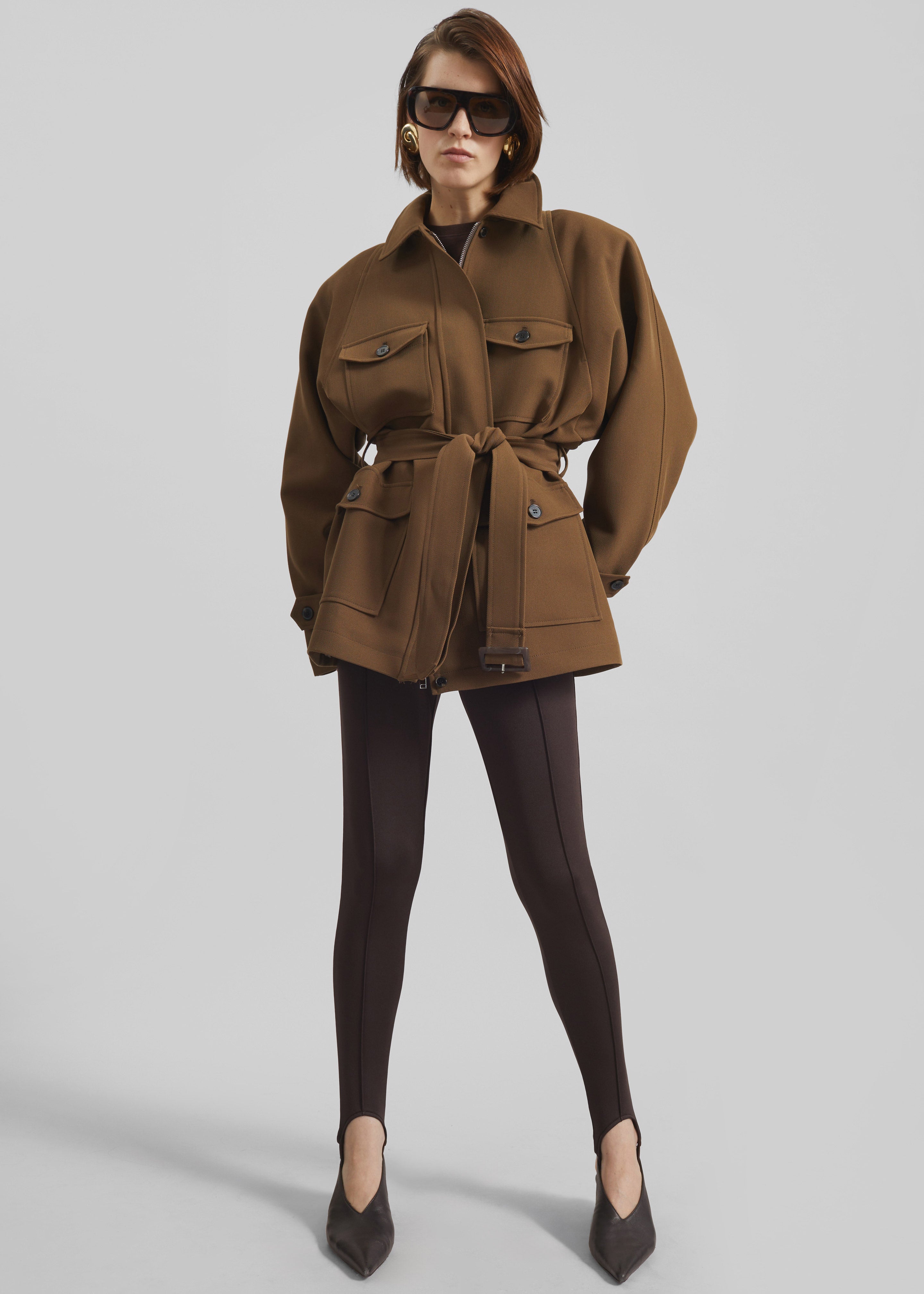 Caserta Stirrup Leggings - Brown - 3