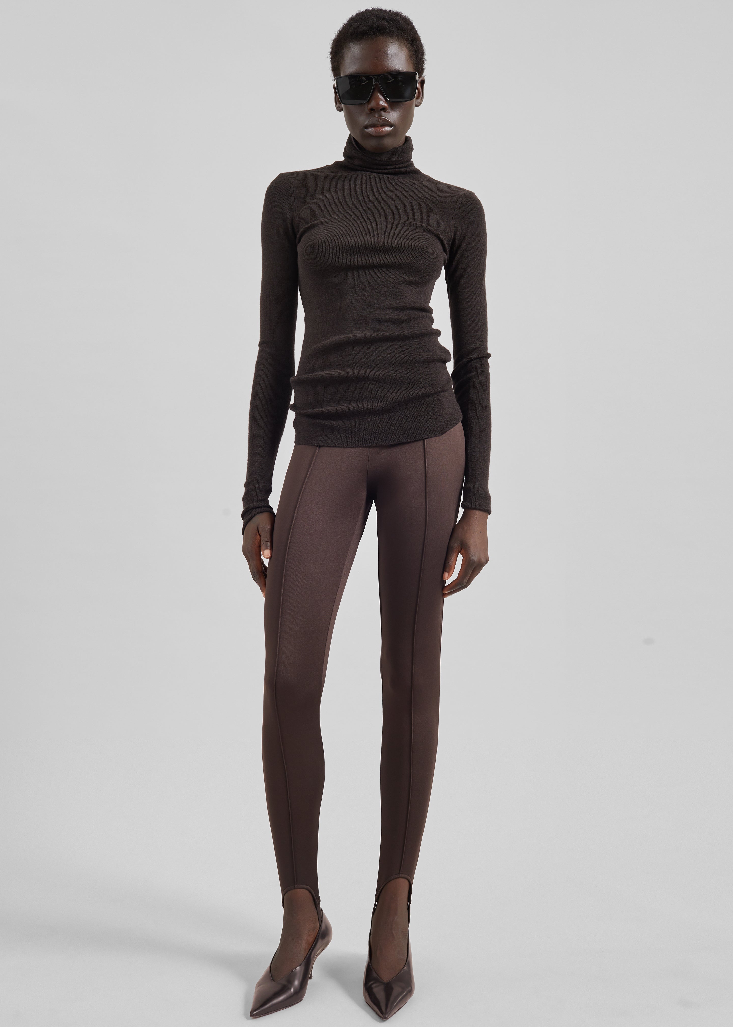 Caserta Stirrup Leggings - Brown - 2