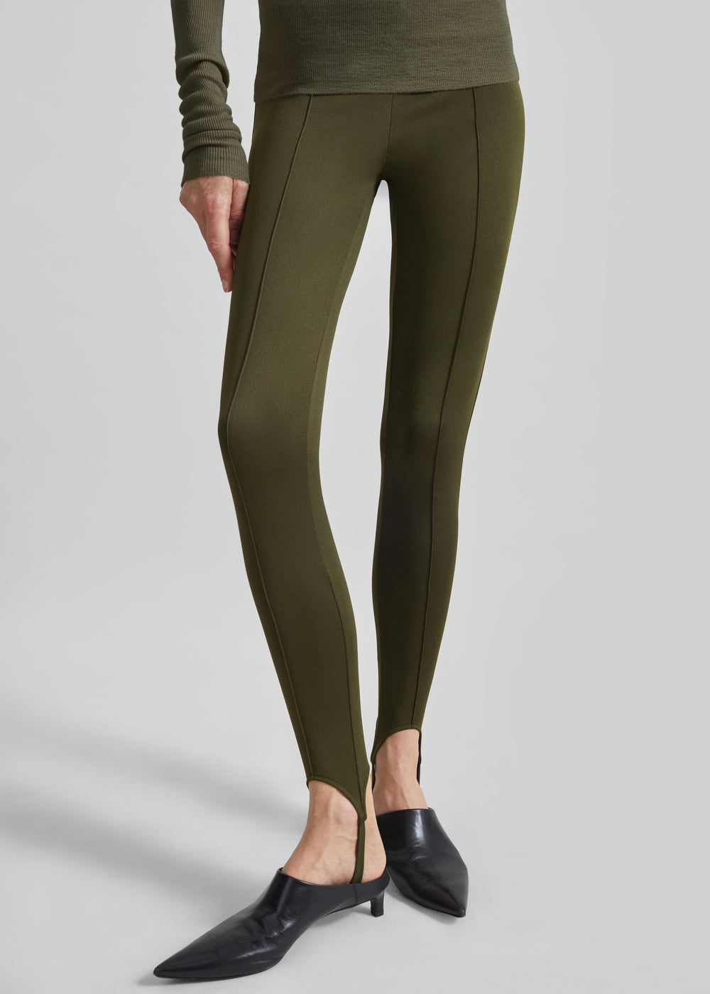 Caserta Stirrup Leggings - Olive - 1