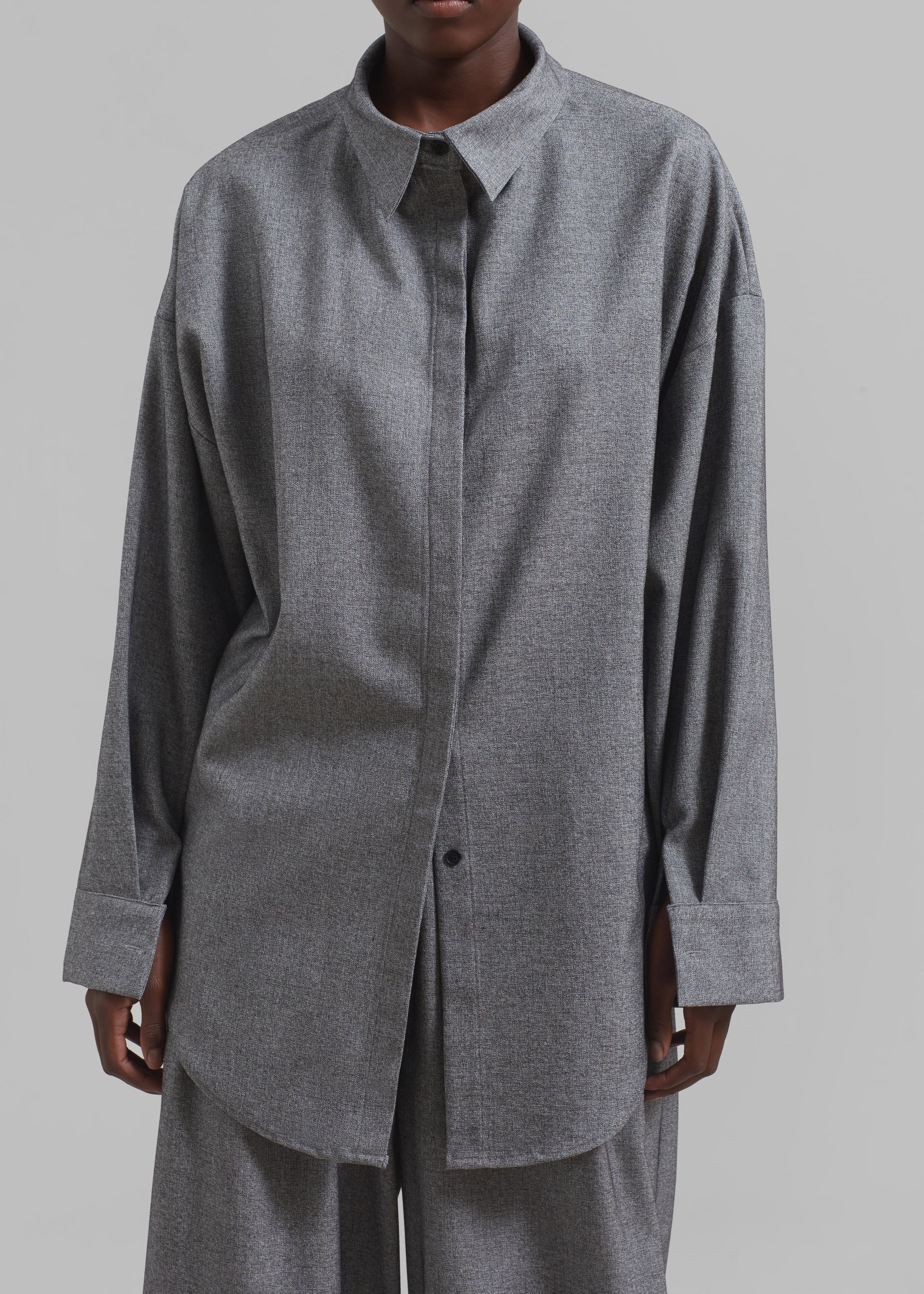 Casey Reversible Button Up Shirt - Grey