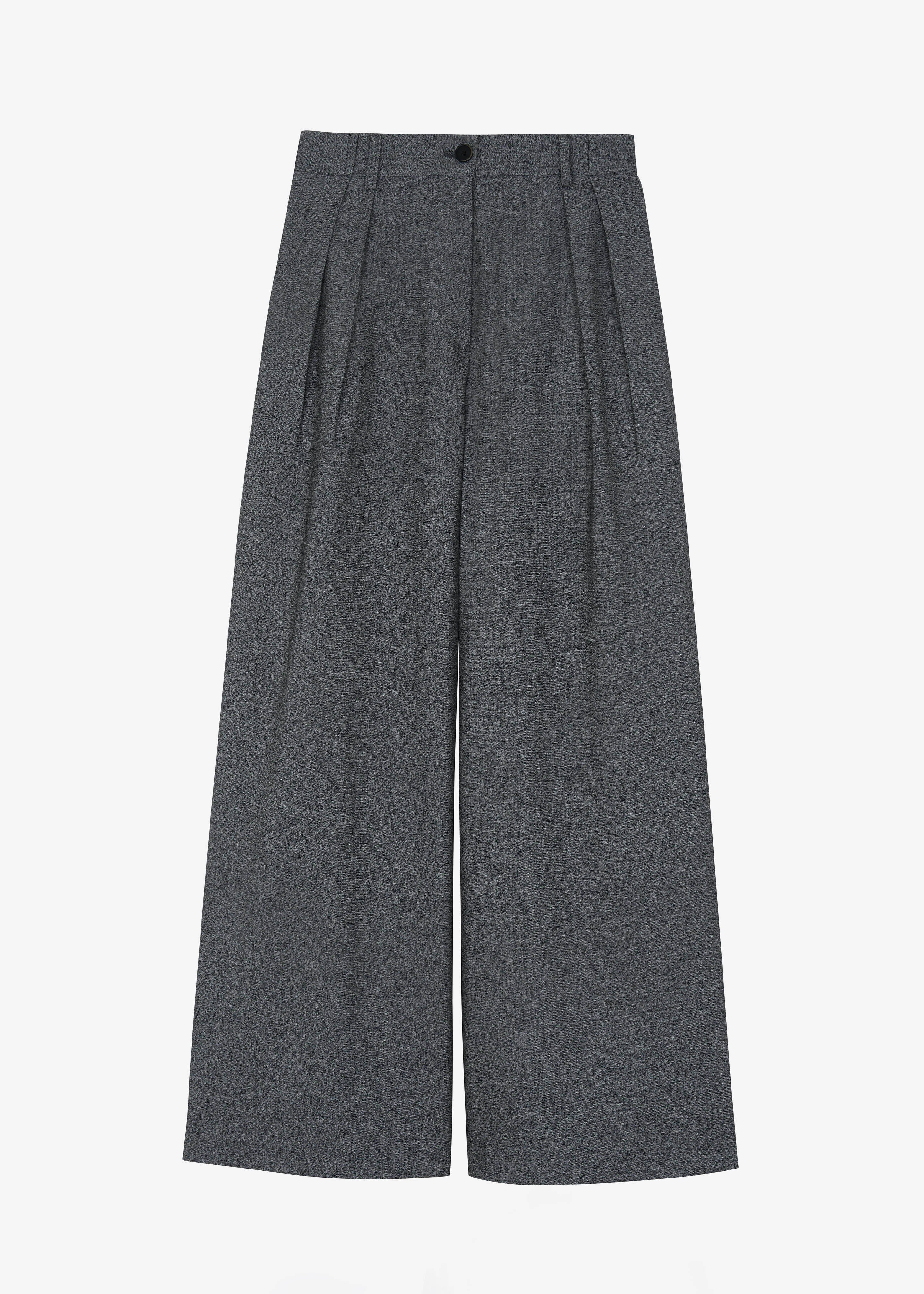 Casey Pleated Trousers - Charcoal - 15
