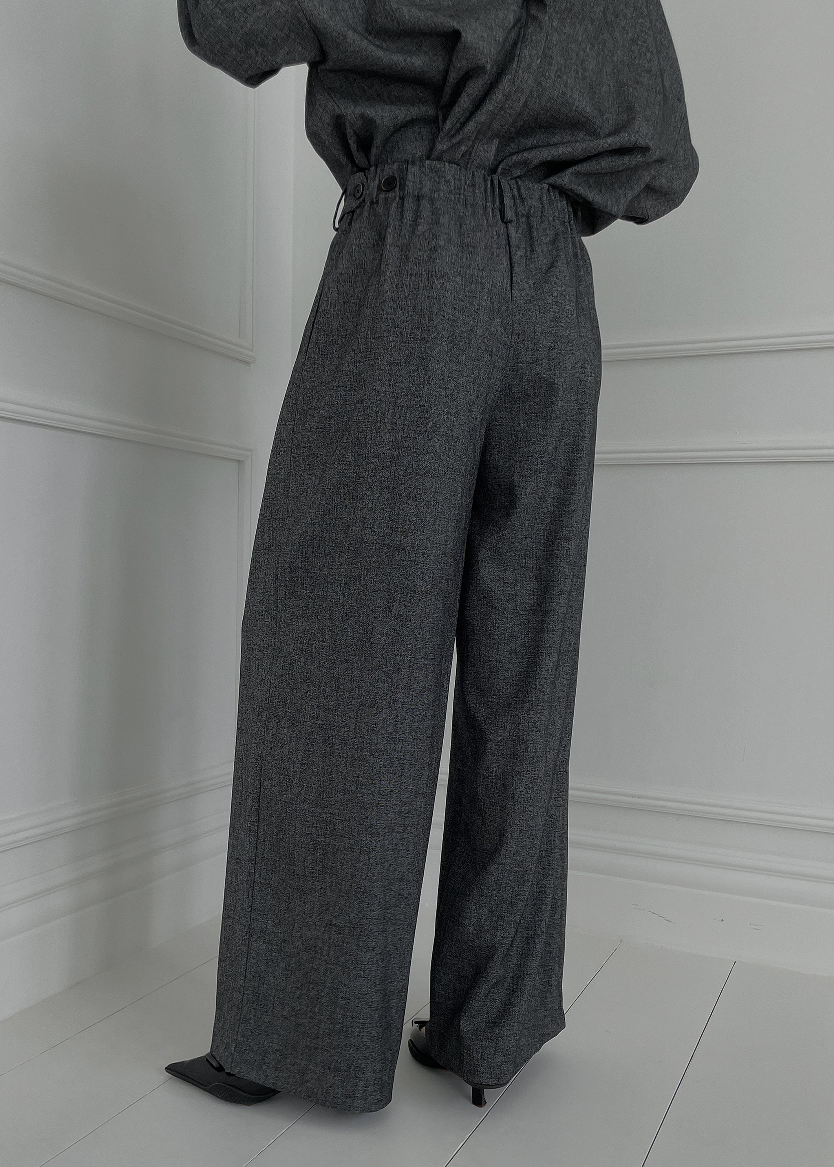 Casey Pleated Trousers - Charcoal - 16