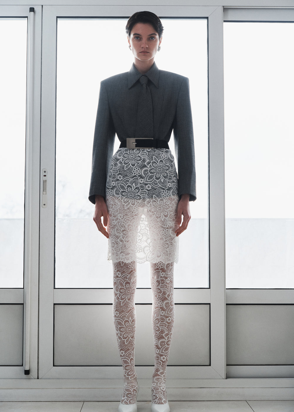 Beaufille Cassia Lace Stockings - White