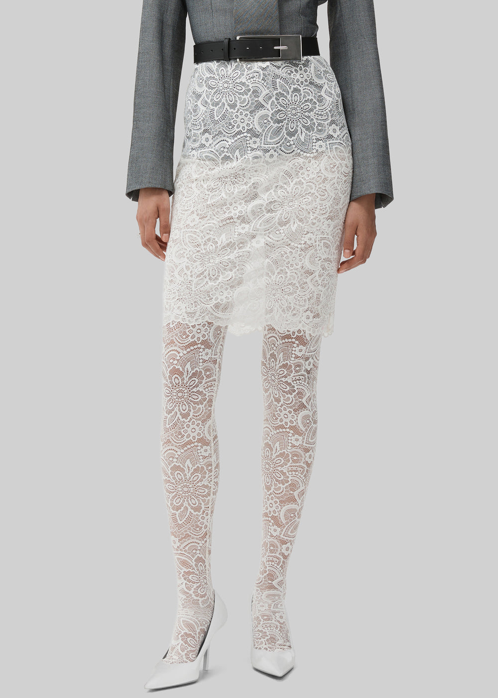 Beaufille Cassia Lace Stockings - White - 1