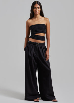 Catalina Pleated Trousers - Black