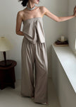 Catalina Pleated Trousers - Grey