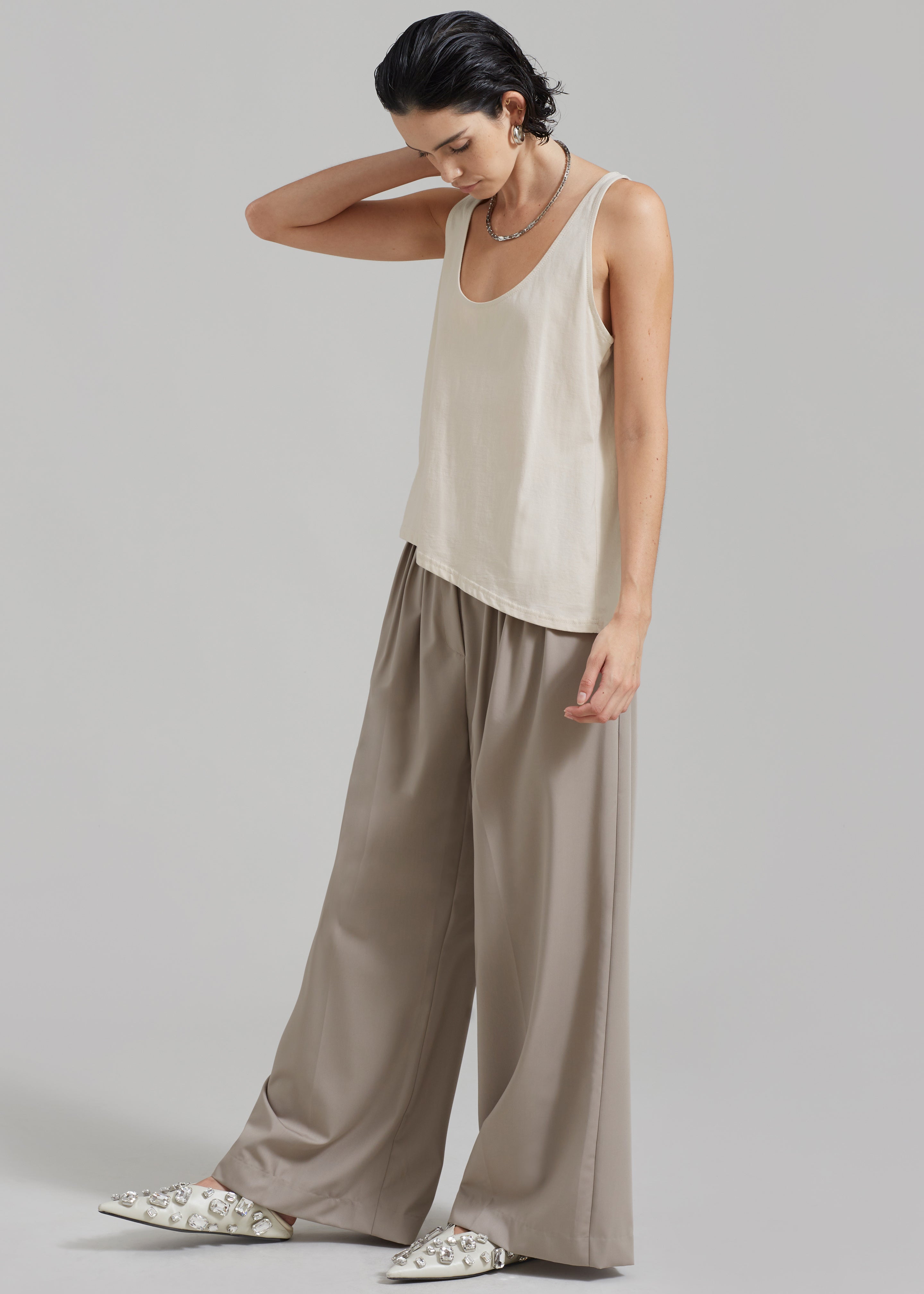 Catalina Pleated Trousers - Grey - 5