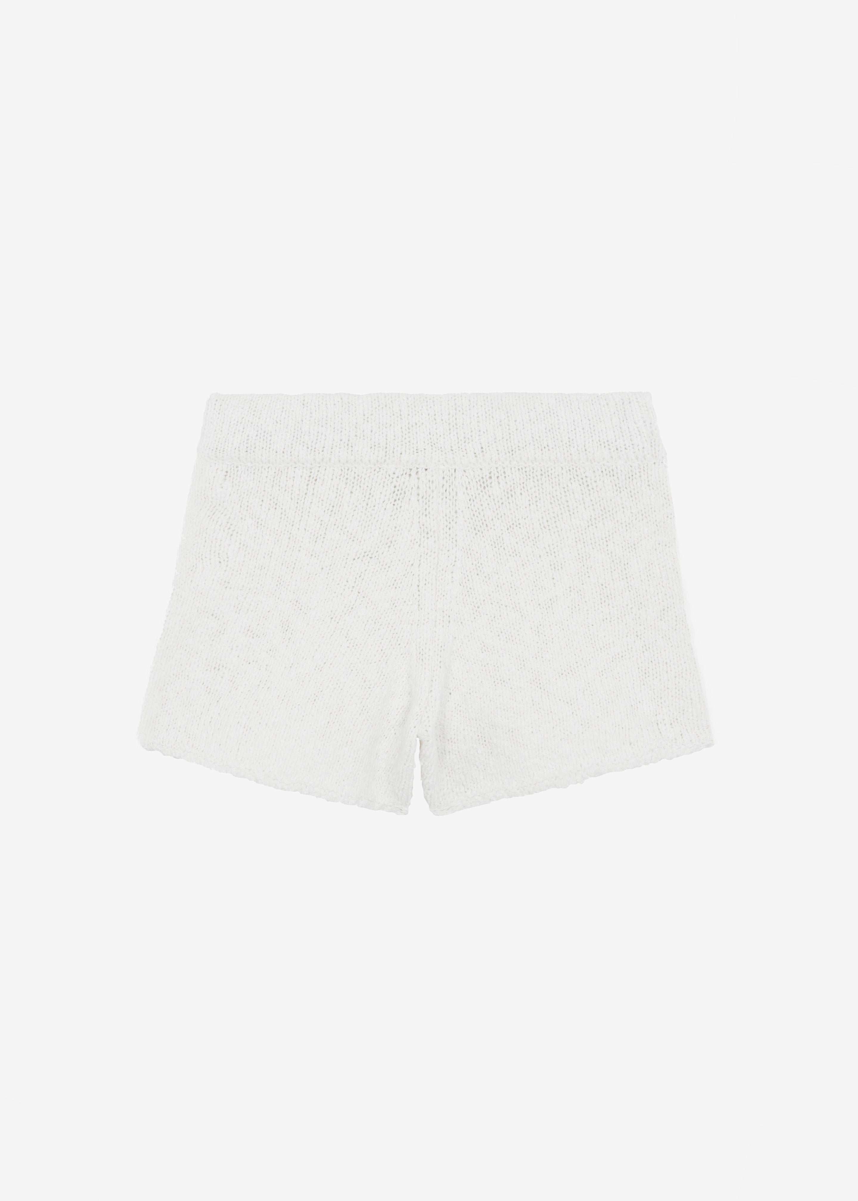 Cecilia Knitted Mini Shorts - Ivory - 10