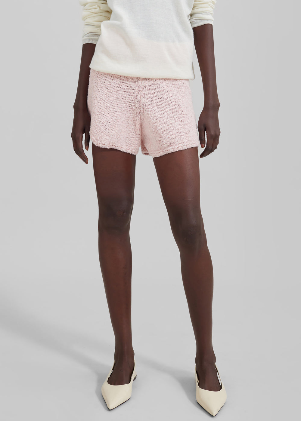 Cecilia Knitted Mini Shorts - Pink - 1