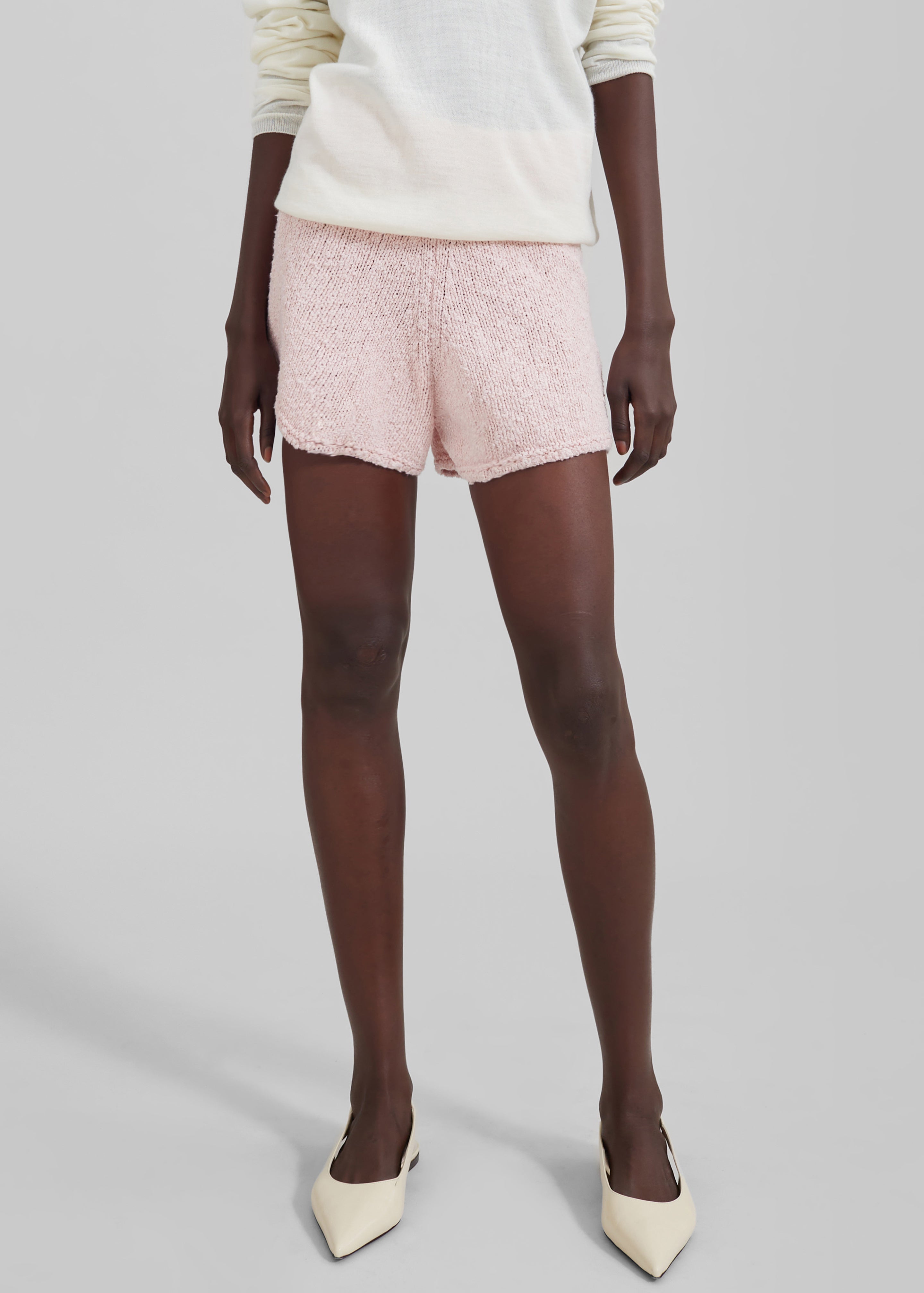 Cecilia Knitted Mini Shorts - Pink - 2