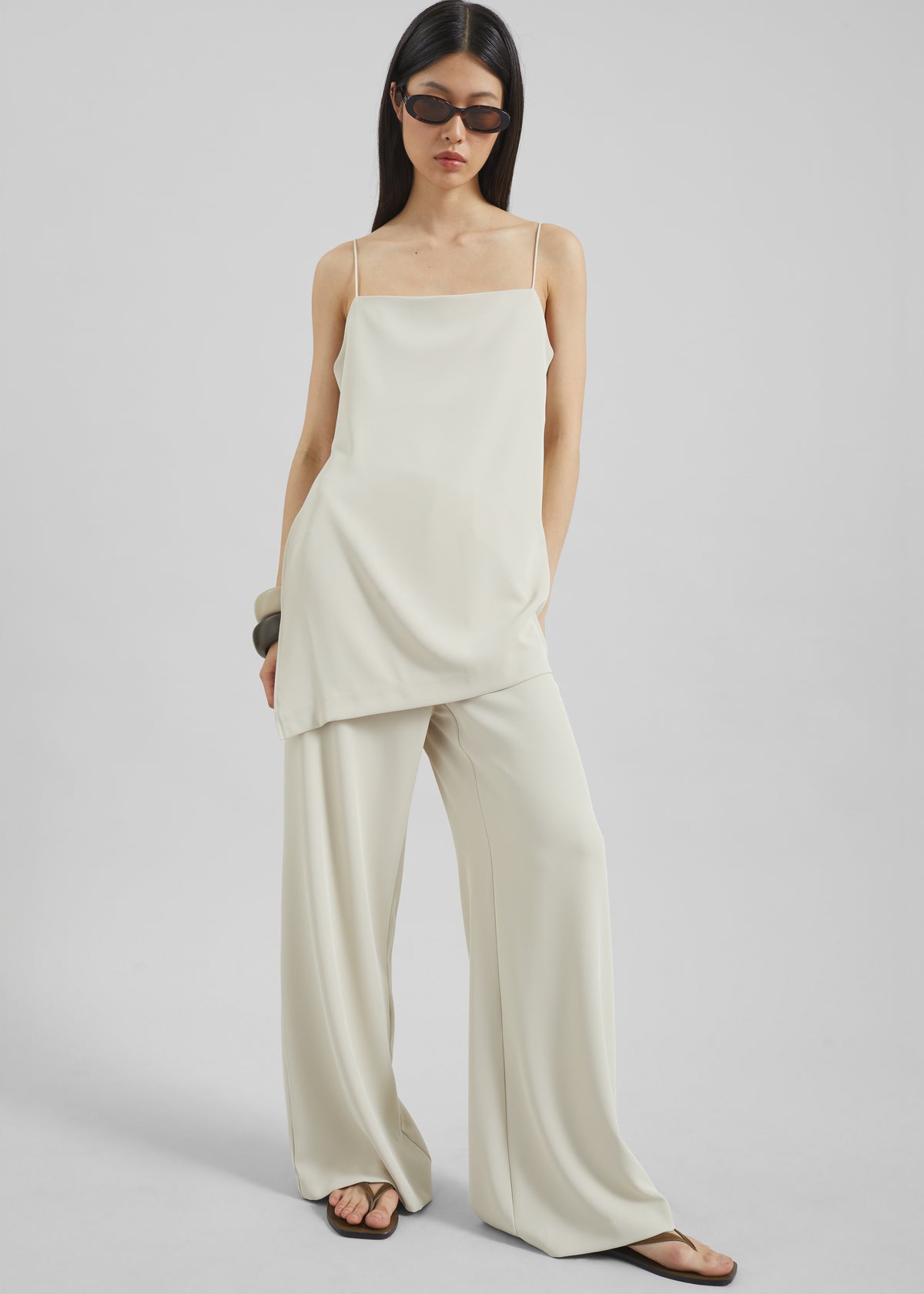 Celano Fluid Wide Pants - Light Beige - 4