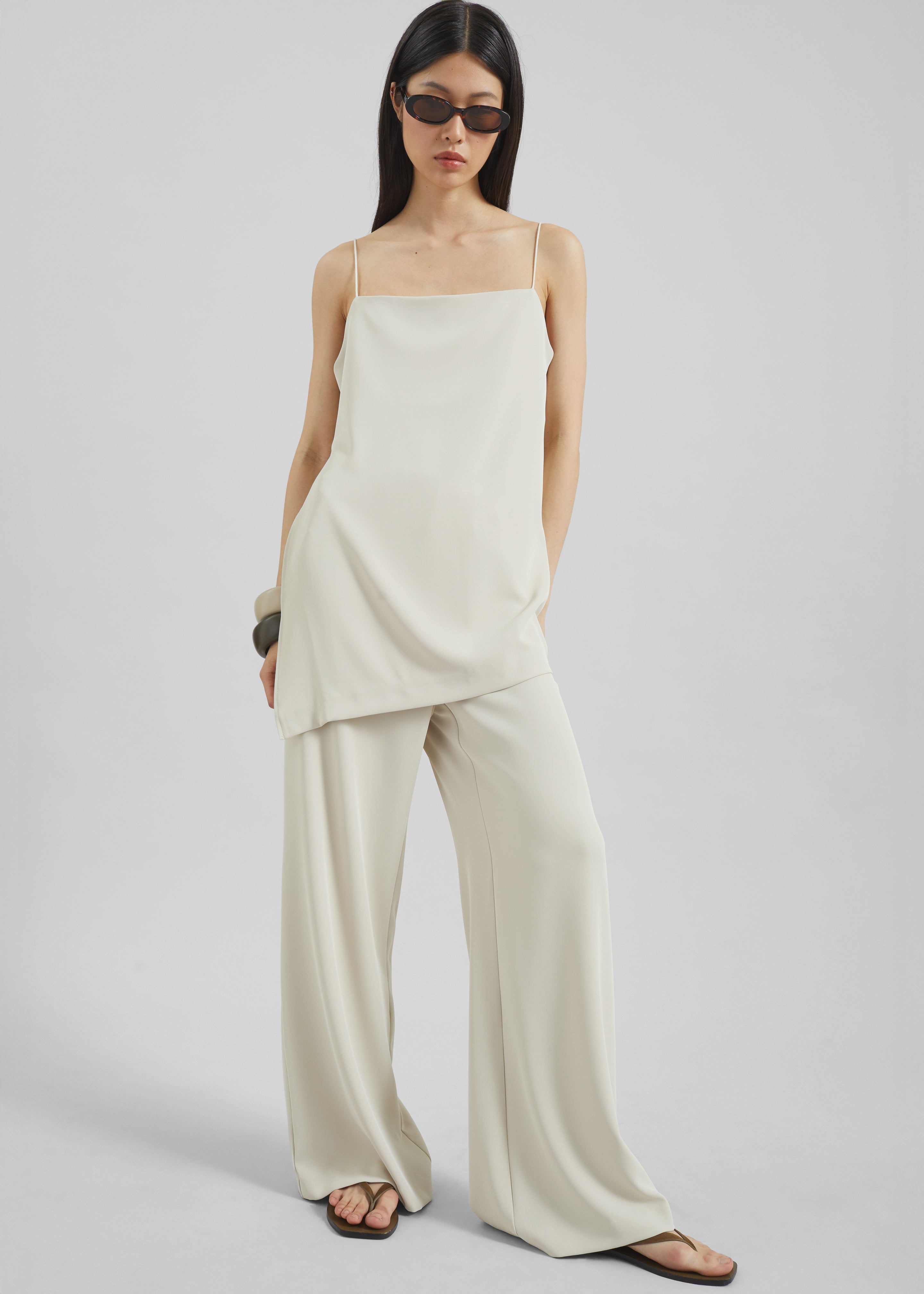 Celano Fluid Wide Pants - Light Beige - 4