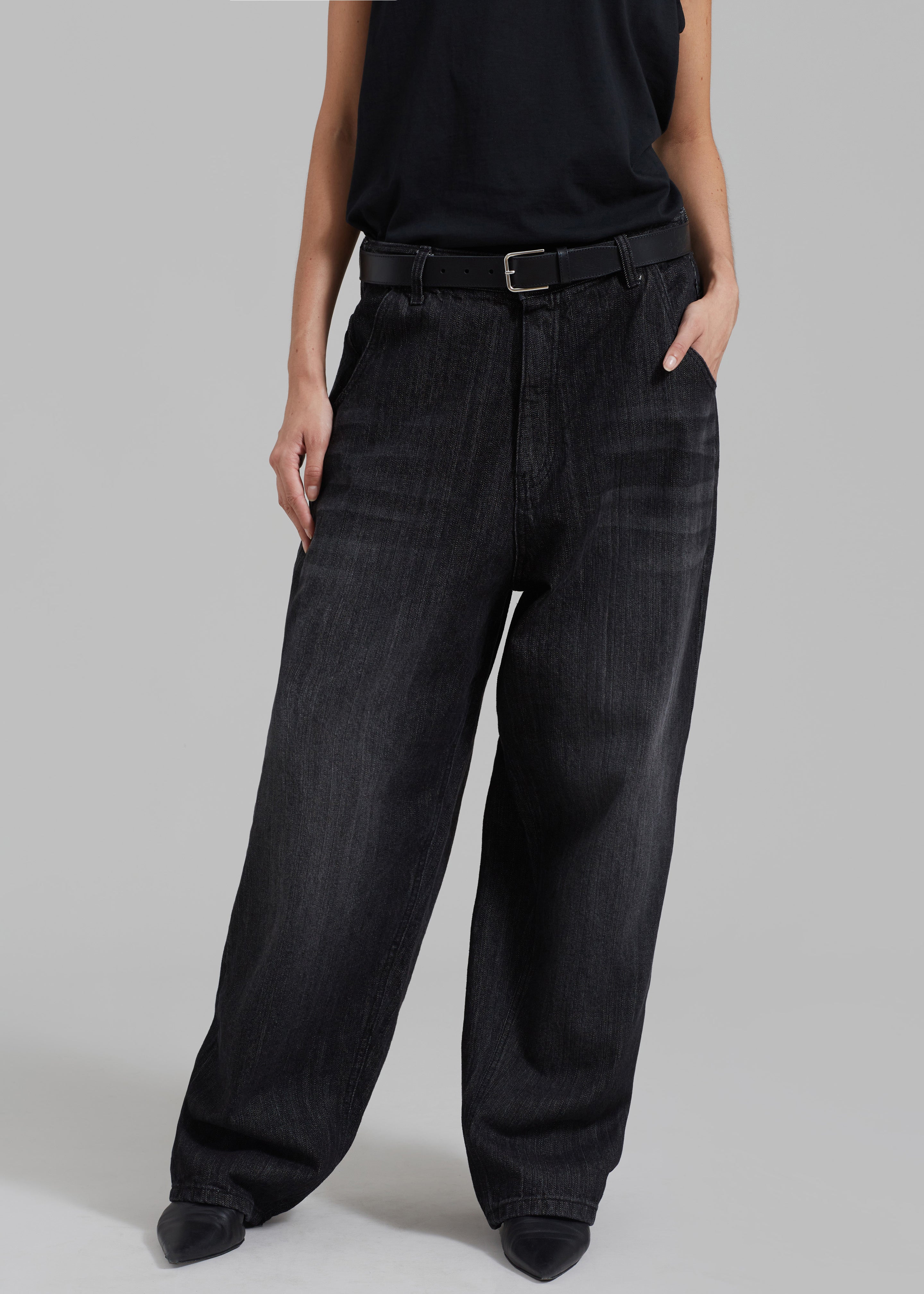 Charleston Oversized Jeans - Grey - 8