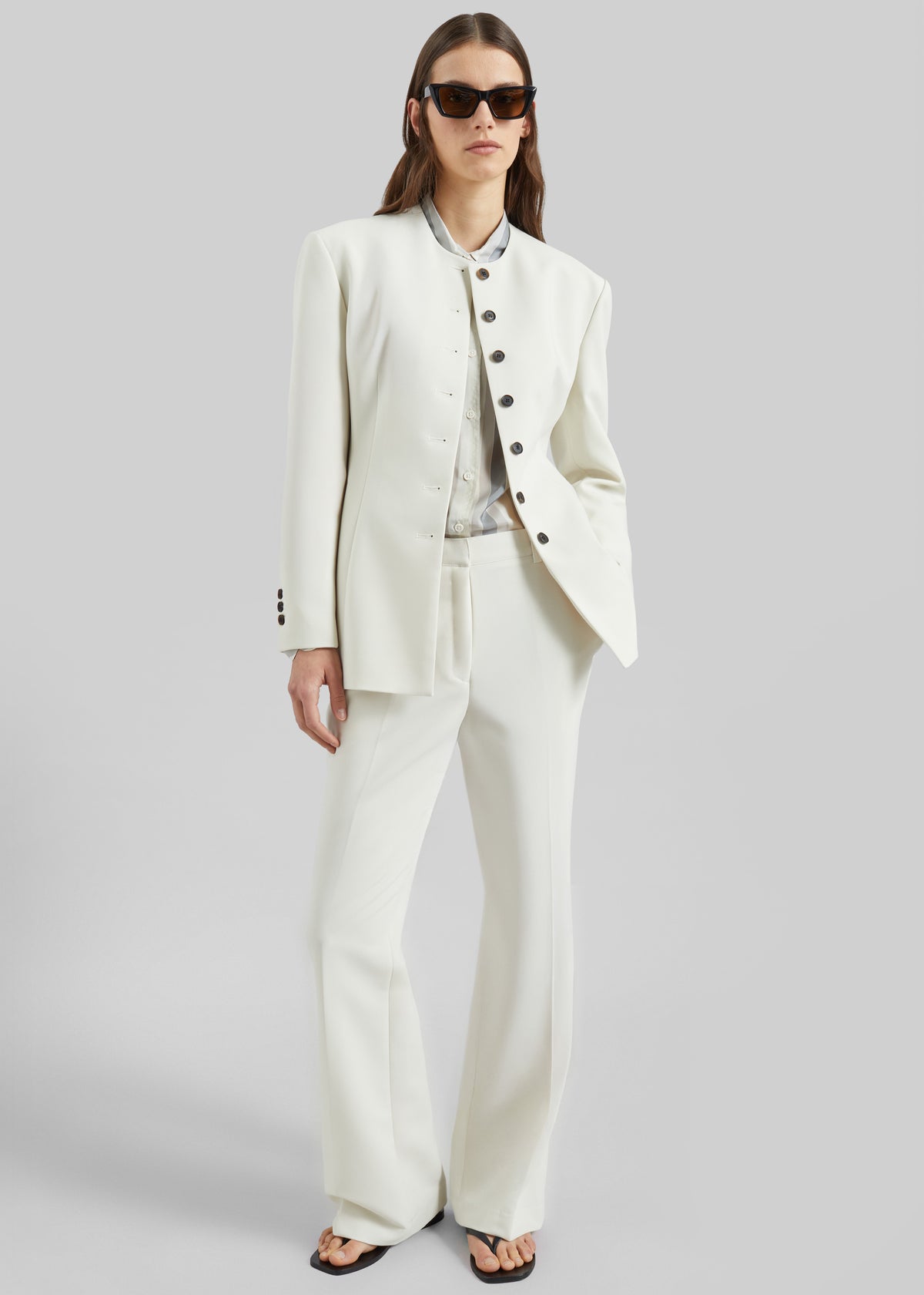 Chesnay Bootcut Pants - Cream - S - The Frankie Shop