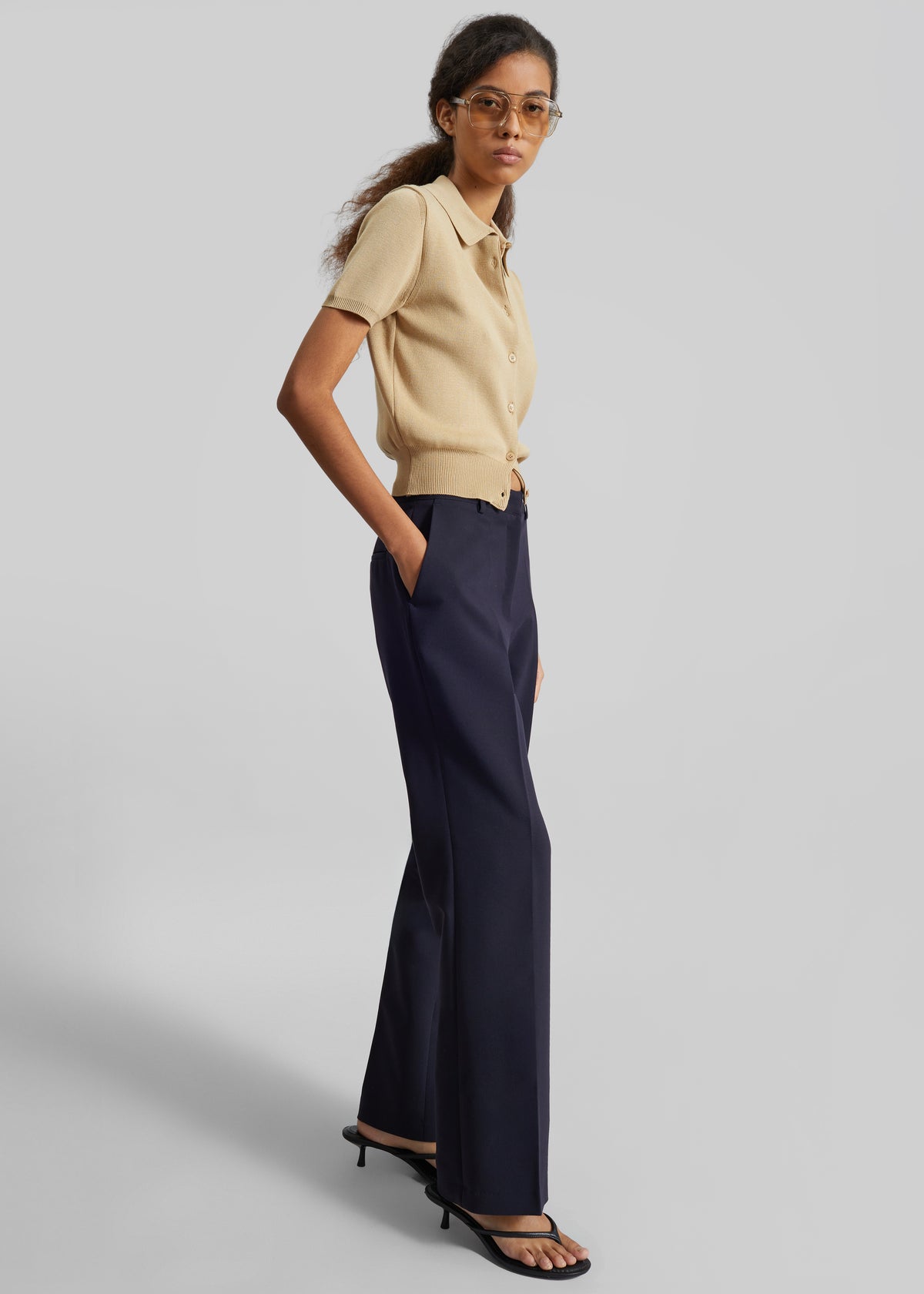 Chesnay Bootcut Pants - Navy - 6