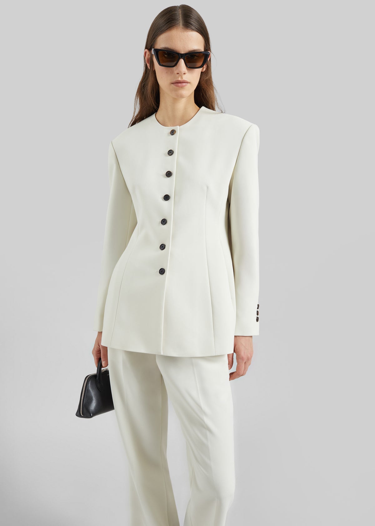 Chesnay Collarless Blazer - Cream - 4
