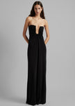 Christopher Esber Arced Palm Strapless Dress - Black