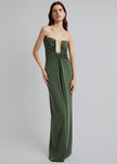 Christopher Esber Arced Palm Strapless Dress - Bottle Green