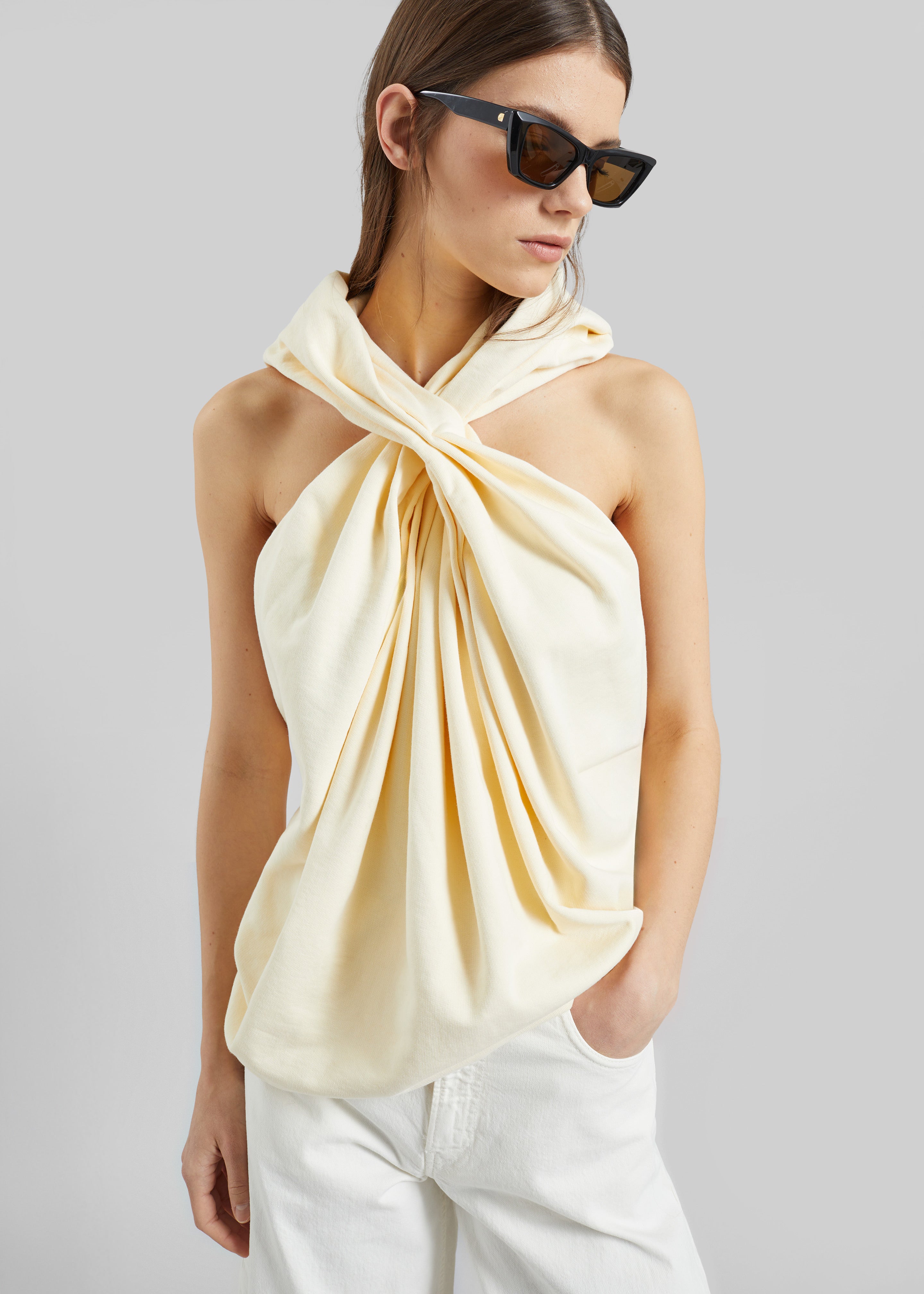 Christopher Esber Archie Hooded Top - Butter - 1