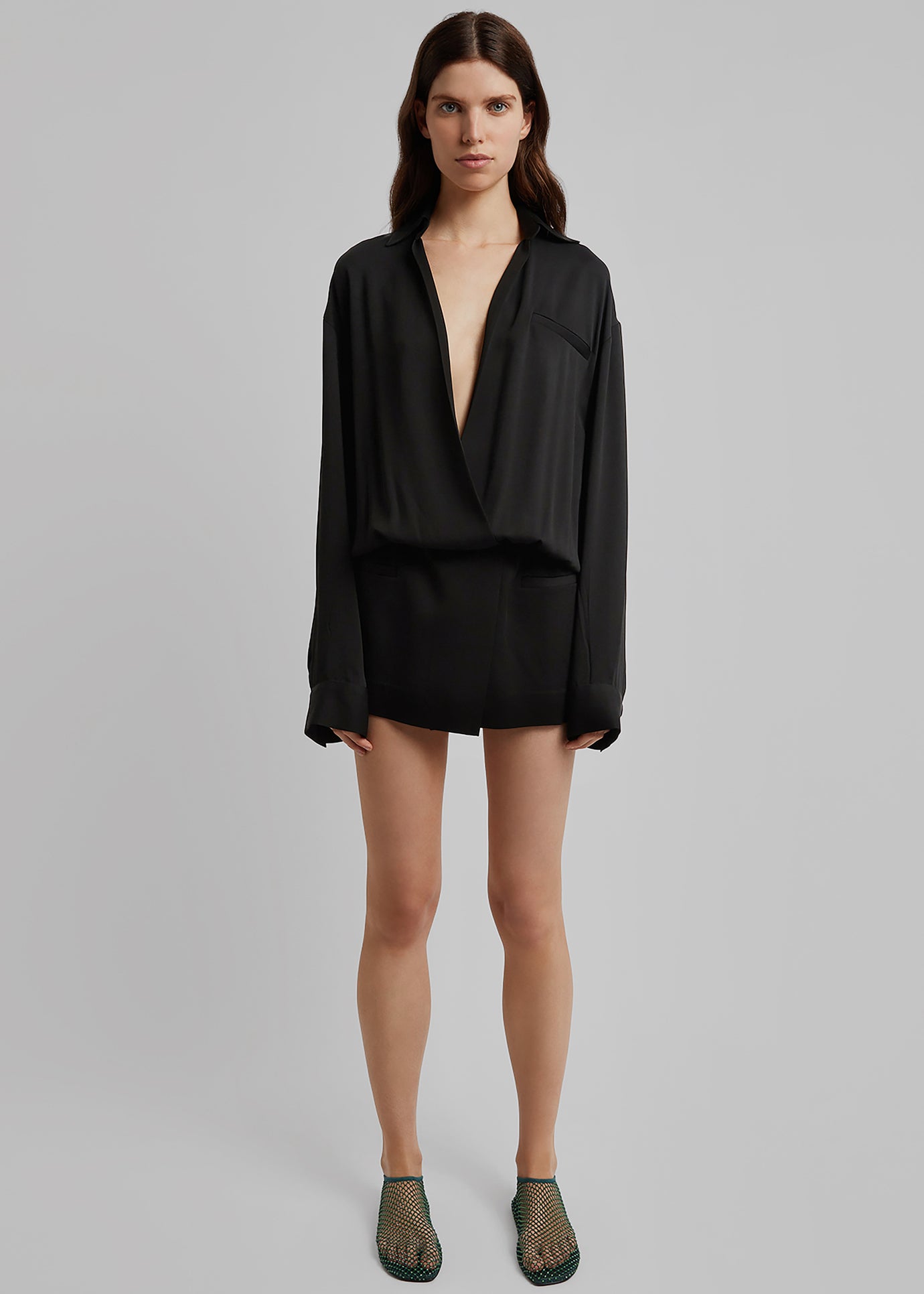 Christopher Esber Aulenti Micro Shirt Dress - Black - 1
