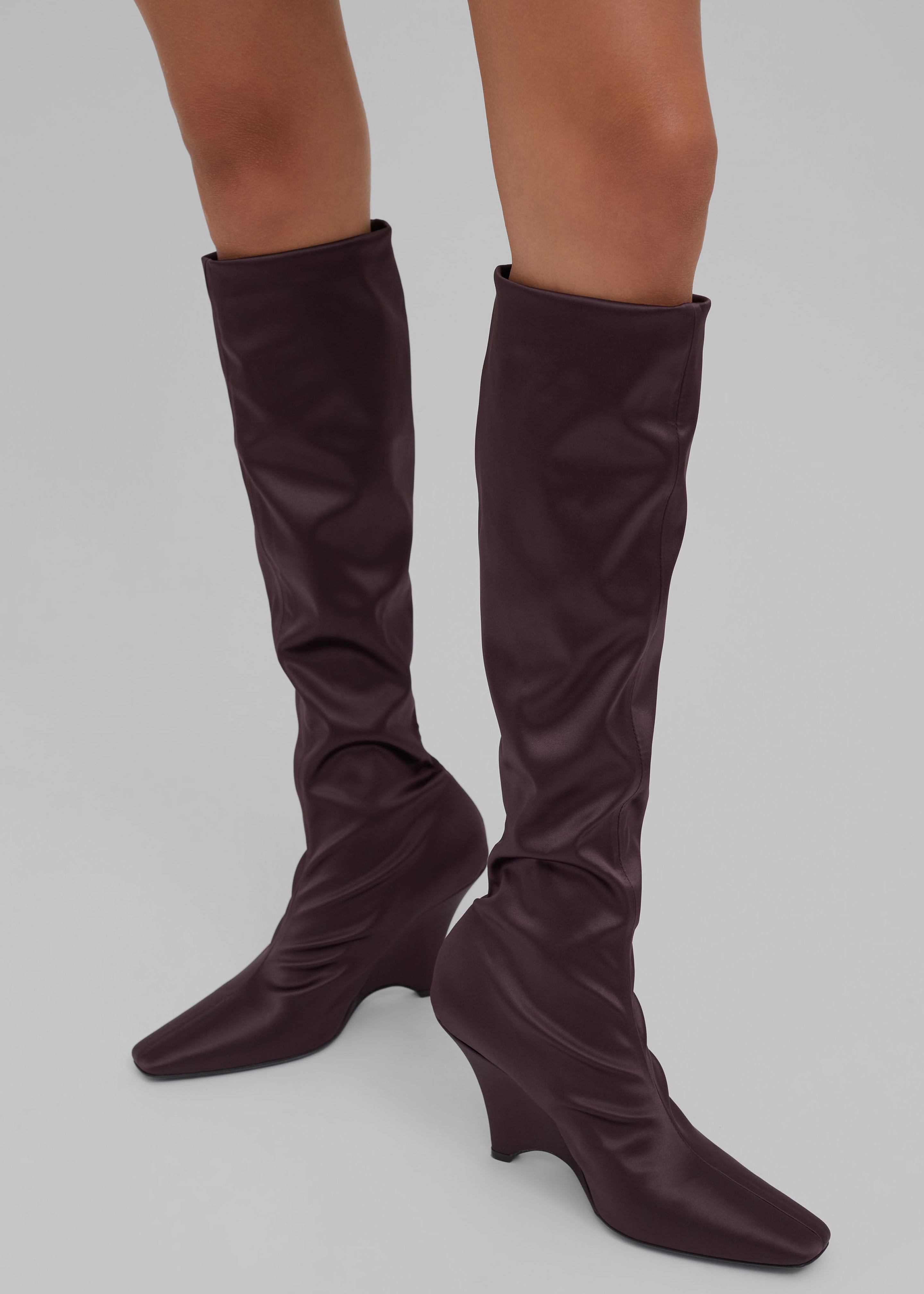 Christopher Esber Avery Knee High Boots - Mahogany - 1