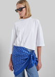 Christopher Esber Bandana Scarf Pareo Tee - White/Indigo Bandana Print