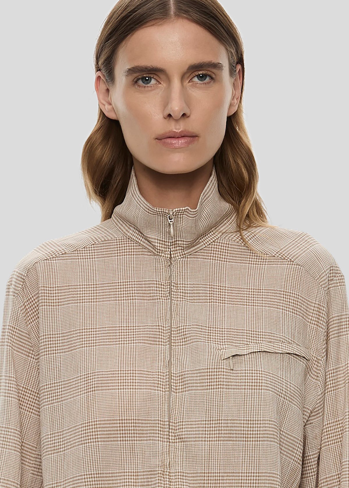 Christopher Esber Batiste Embroidered Handkerchief One Piece - Sepia Check - 3