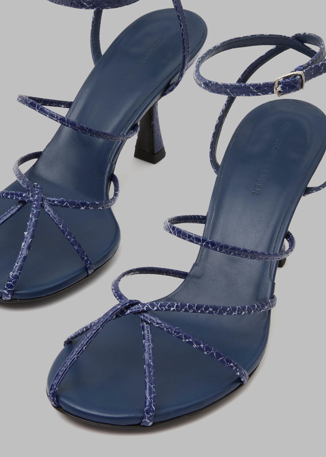 Christopher Esber Blaze Embossed Heels - Sodalite - 1