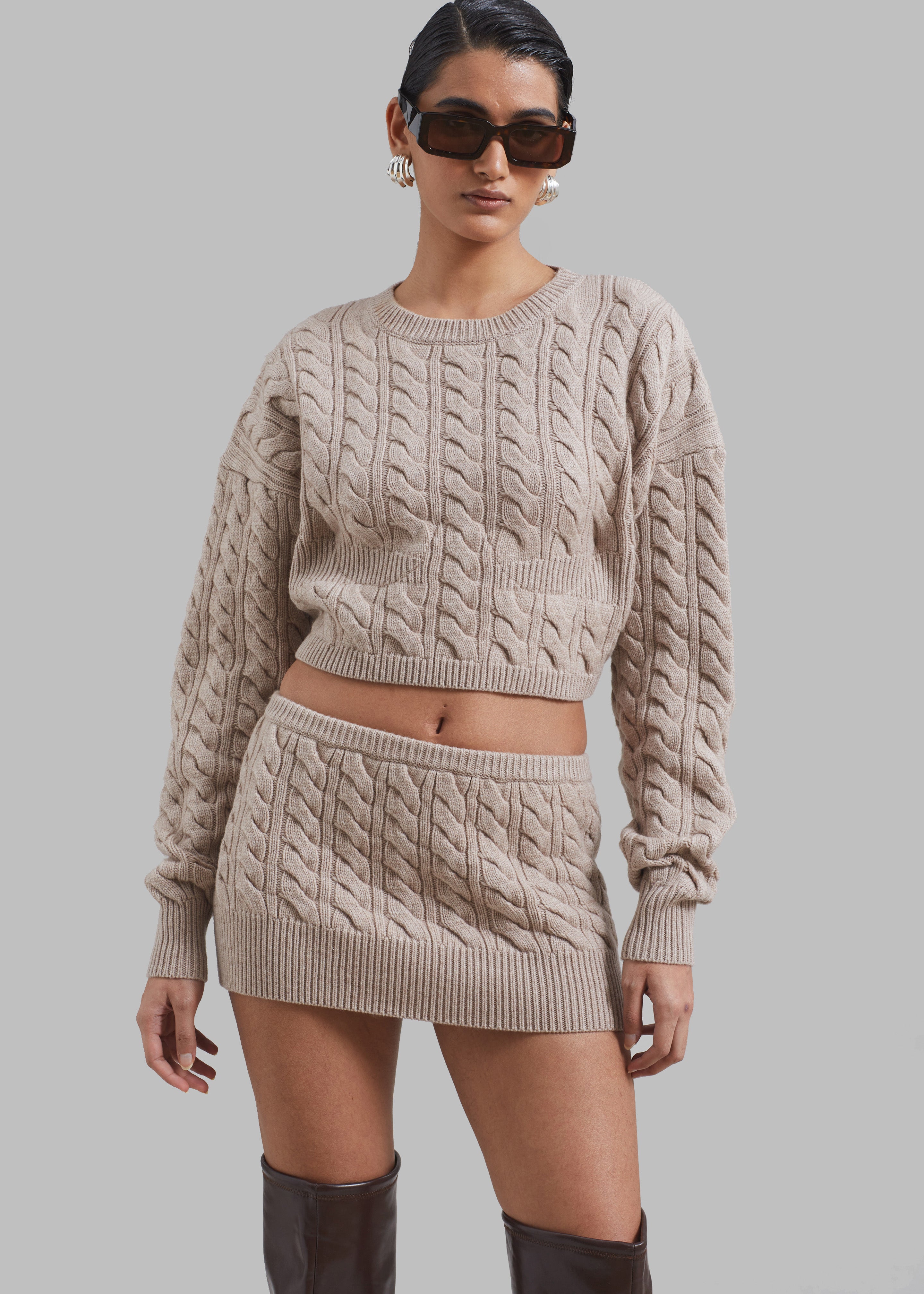 Christopher Esber Cable Knit Sweater - Truffle - 6