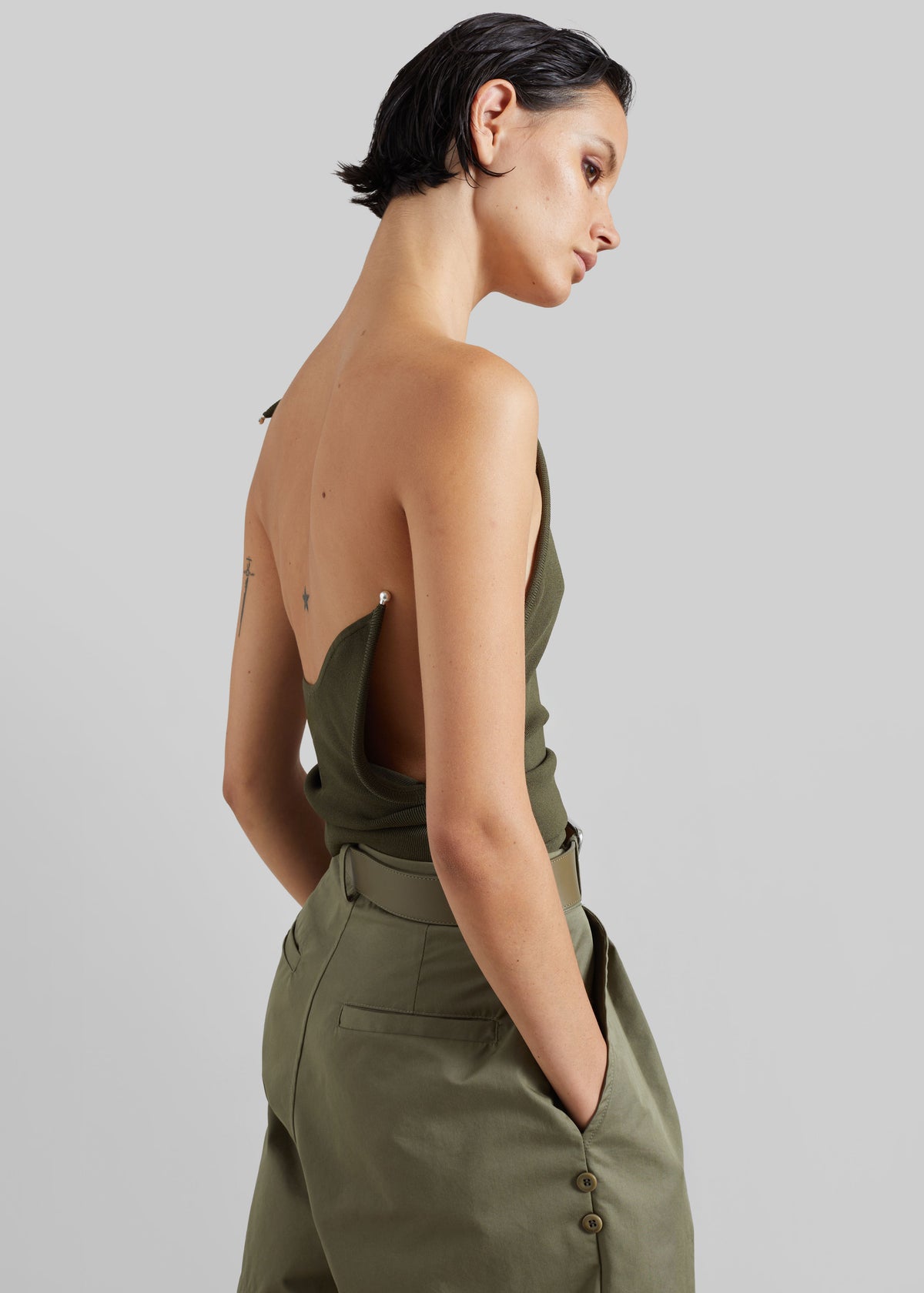 Christopher Esber Concave Wired Top - Kombu Green - 4