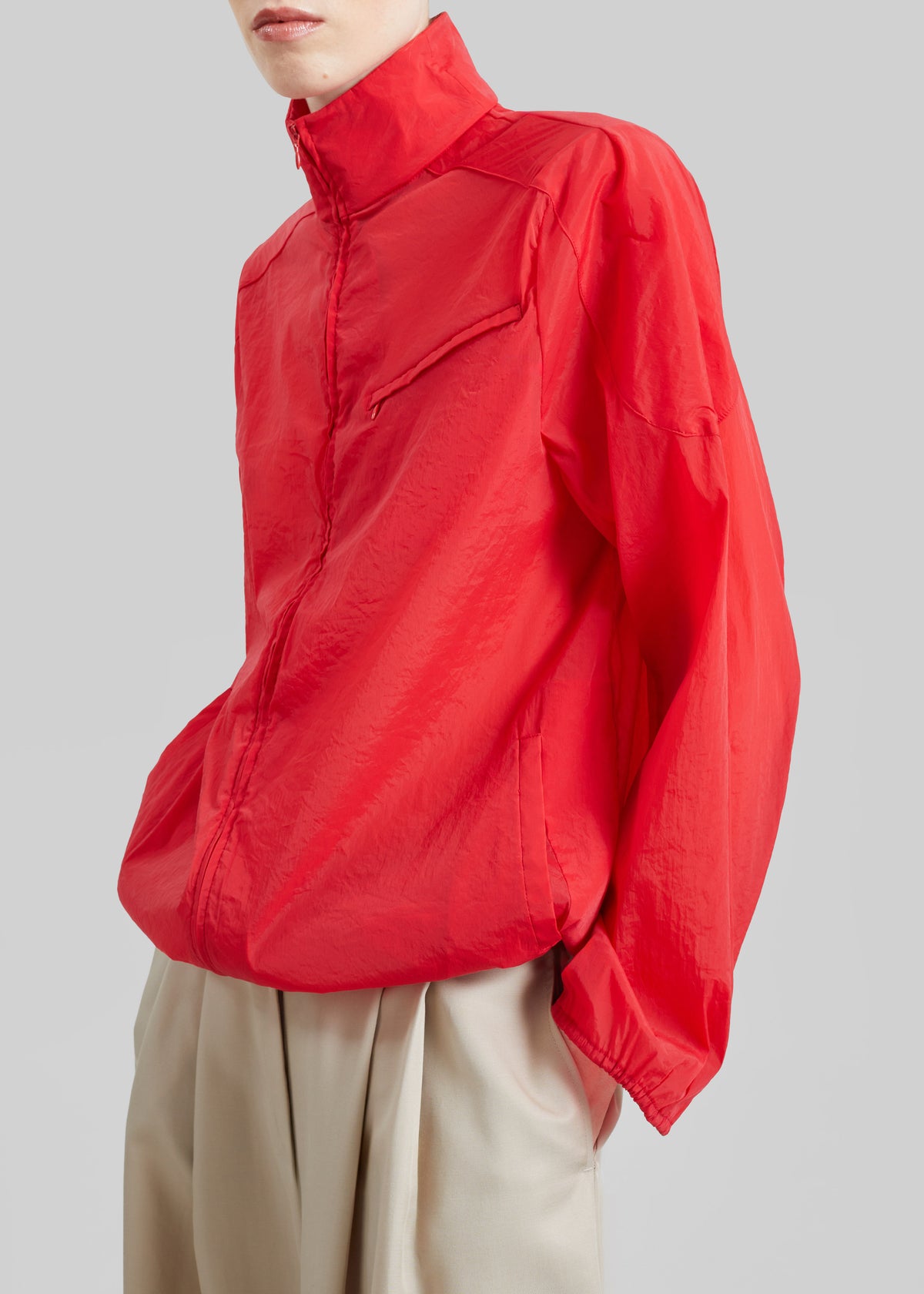 Christopher Esber Dannie Lucent Mottled Sheer Bomber - Flame - 4