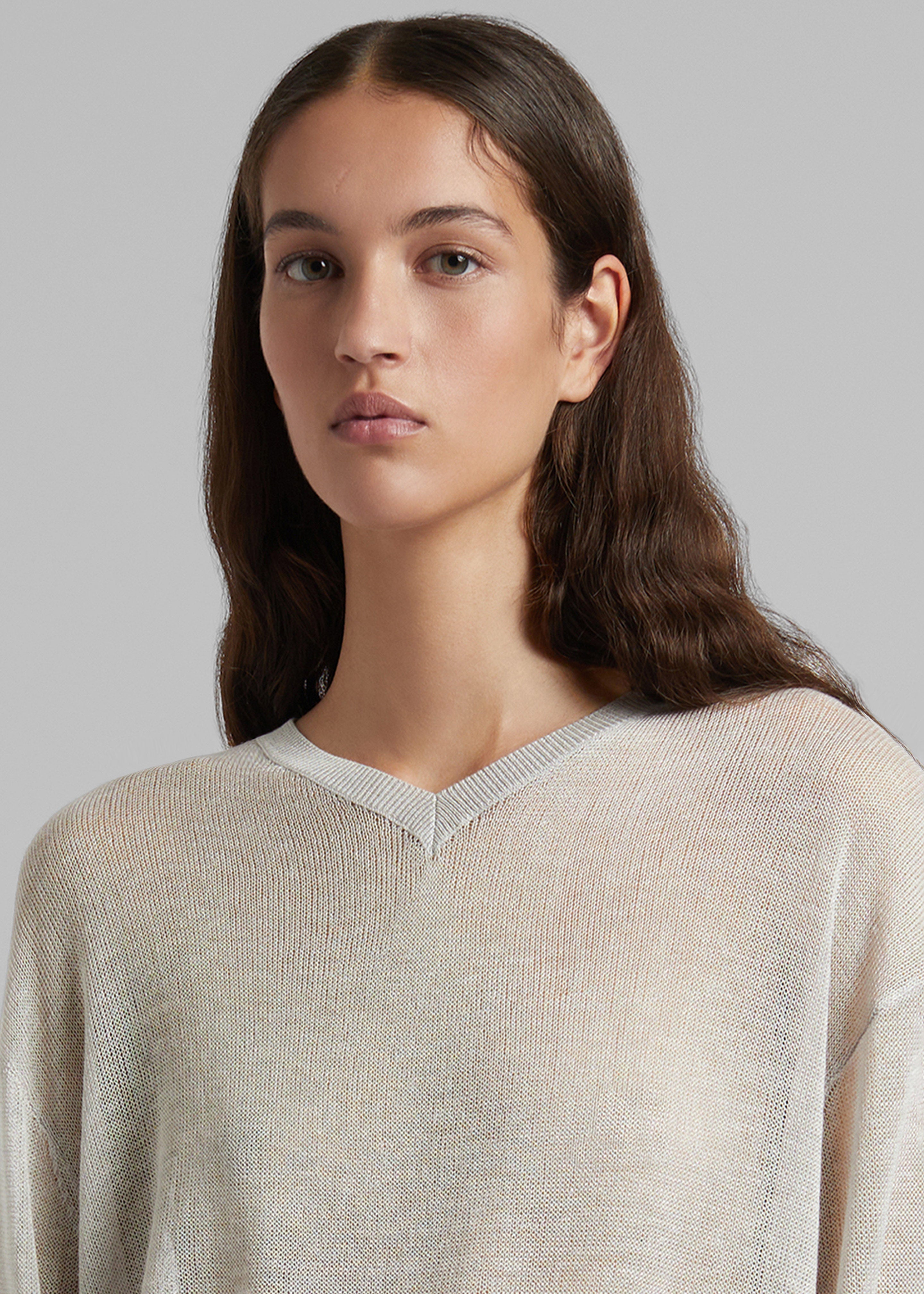 Farrah Braided Sweater - Grey Melange