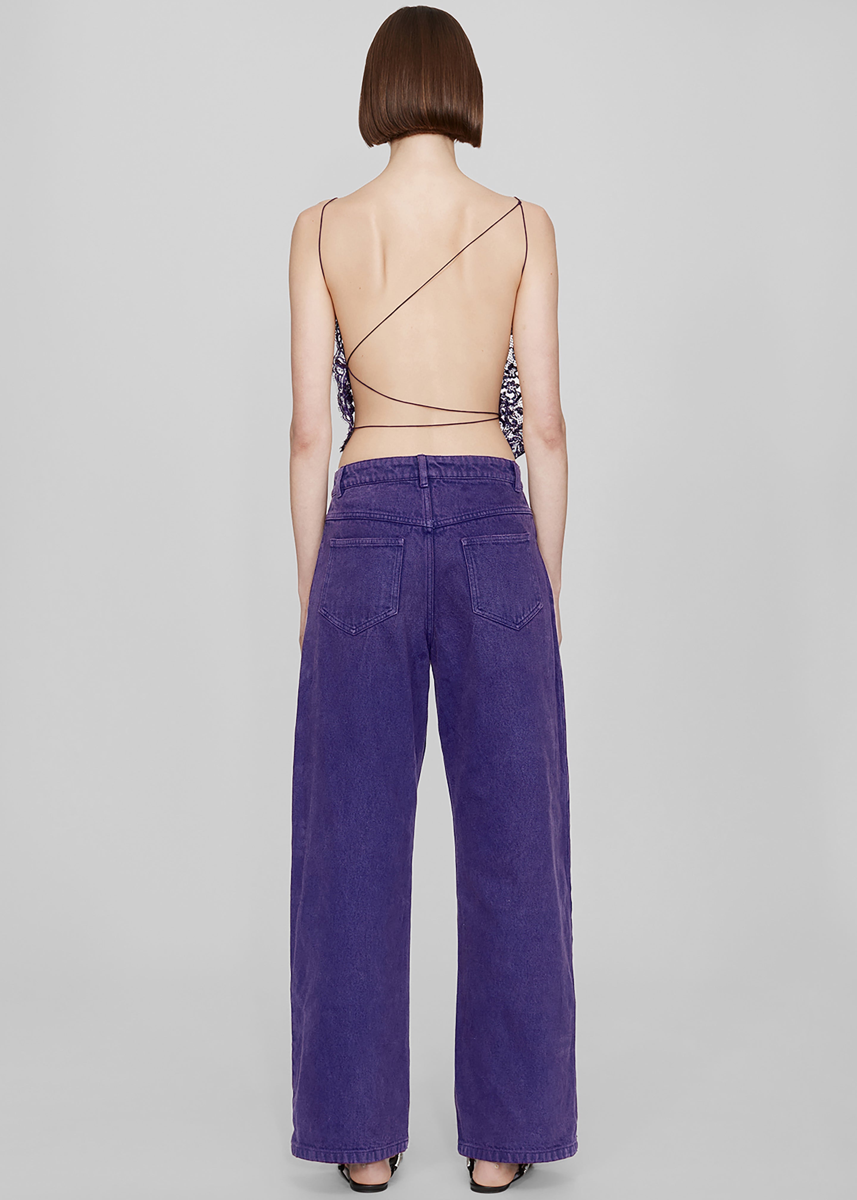 Christopher Esber Iris Floating Lace Cami - Dark Viola - 7