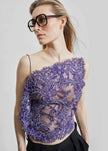 Christopher Esber Iris Floating Lace Cami - Dark Viola