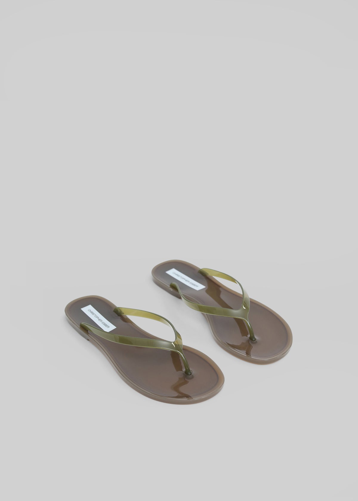 Christopher Esber Jo Flip Flops - Moss/Sepia