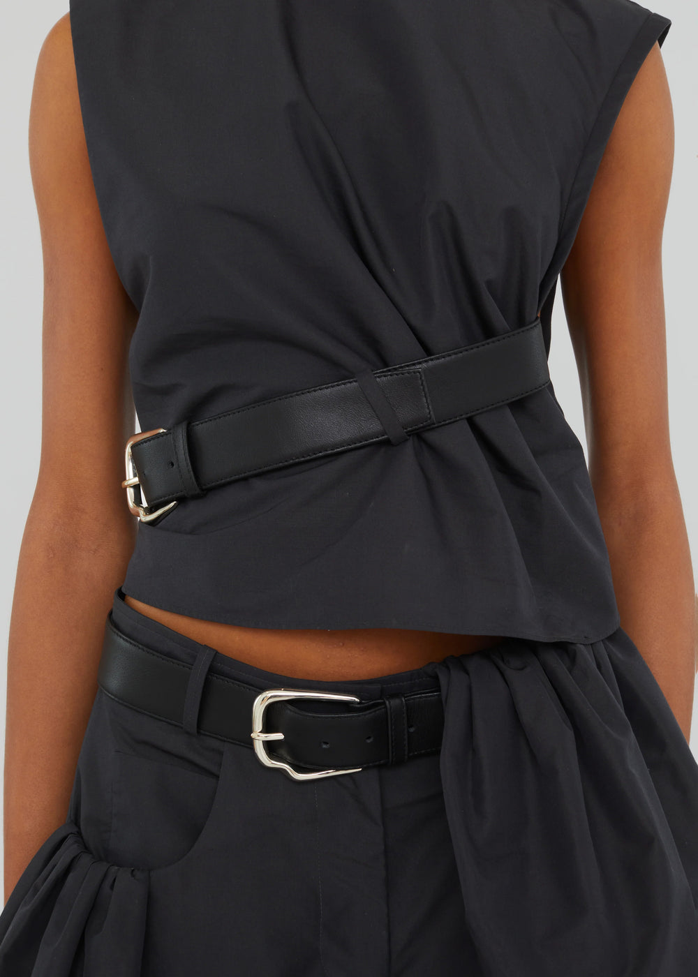 Christopher Esber Locus Belted Tafetta Tank - Carbon - 1