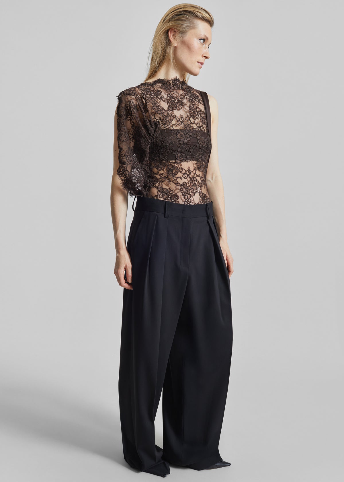 Christopher Esber Mahara Floating Lace Bodysuit - Umber - 4