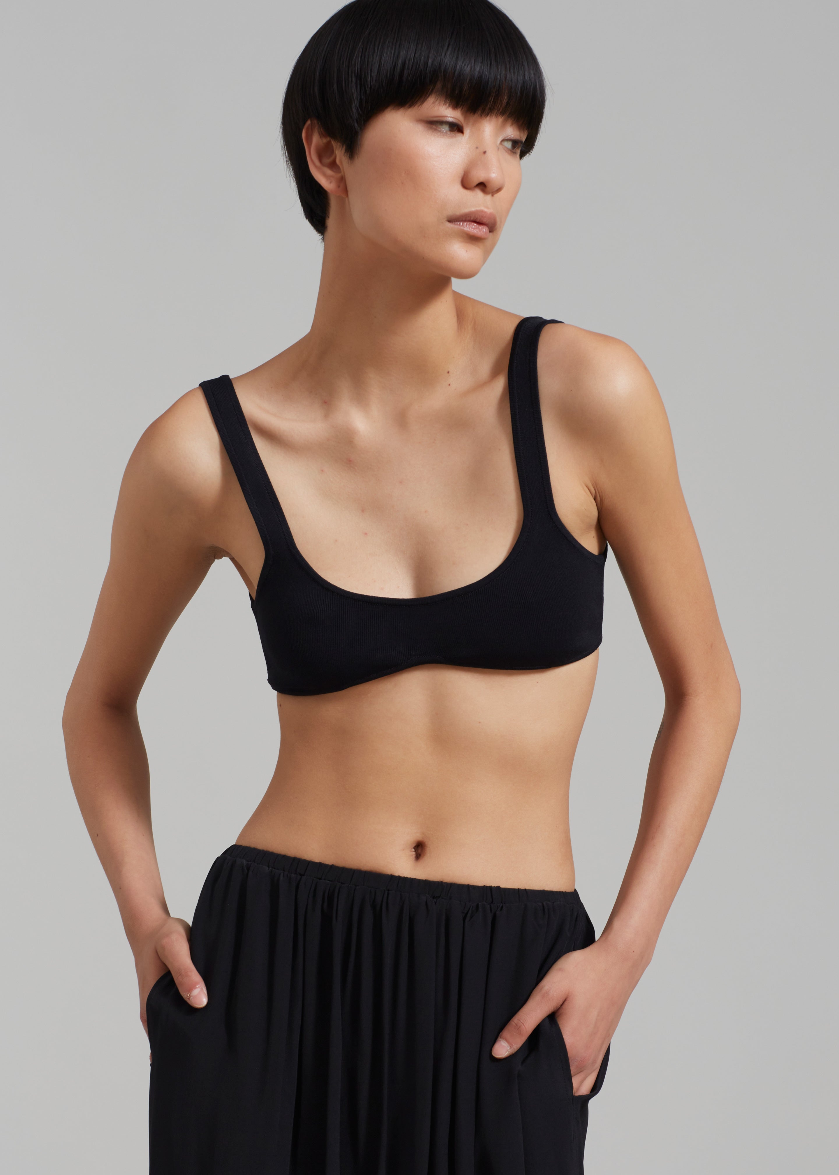 Christopher Esber Minuscule Knit Bra - Black - 1