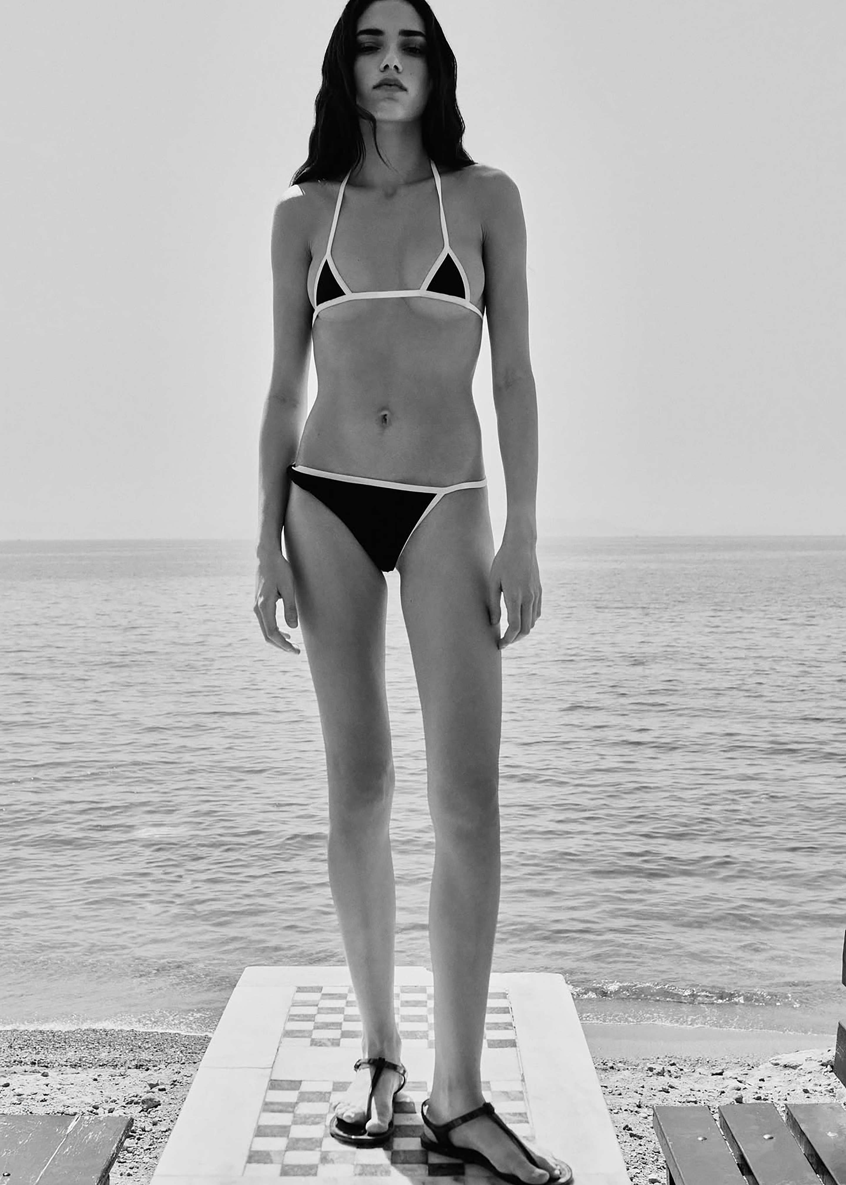 Christopher Esber Onda Twisted High Brief - Black/White - 1