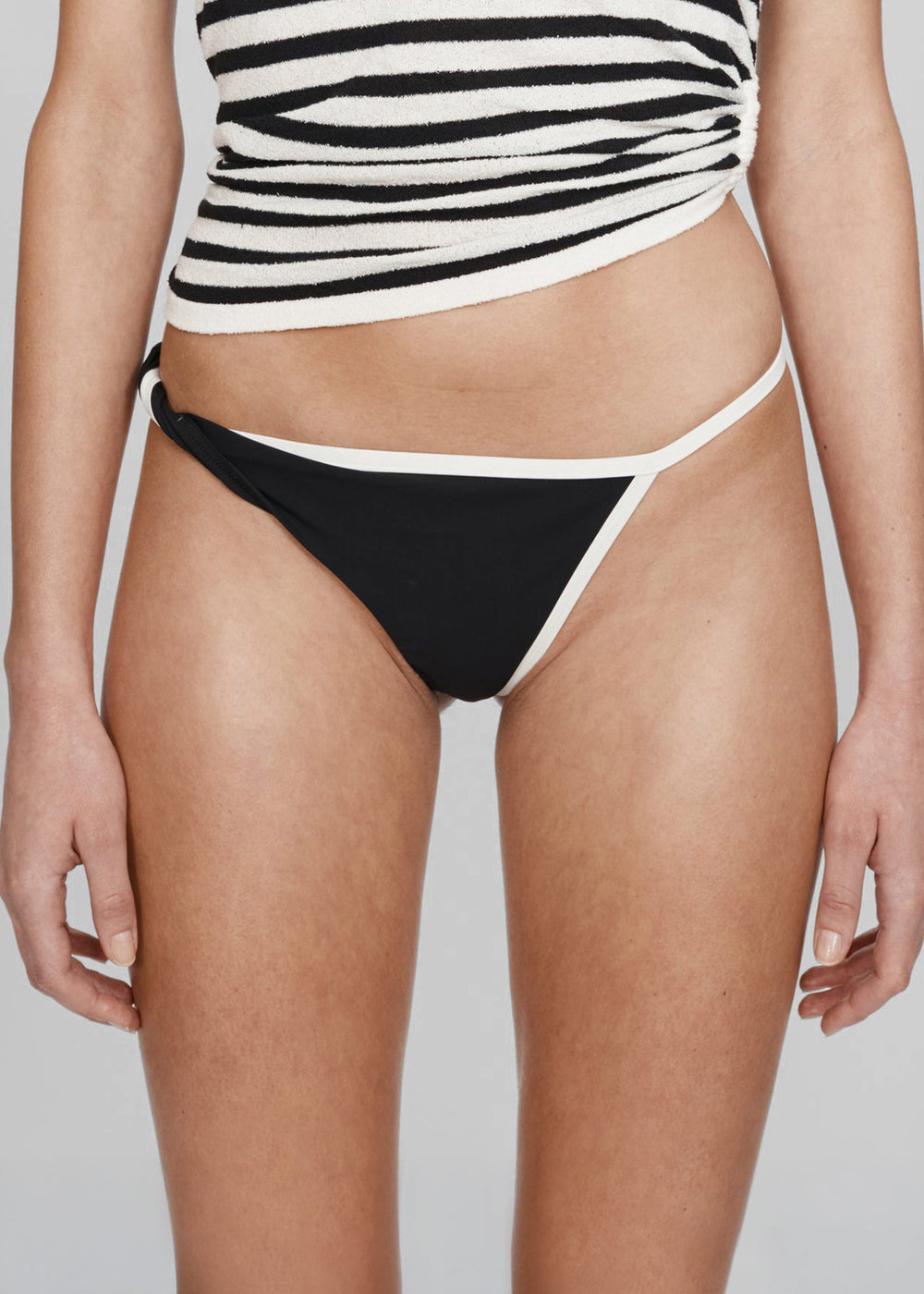 Christopher Esber Onda Twisted High Brief - Black/White - 1