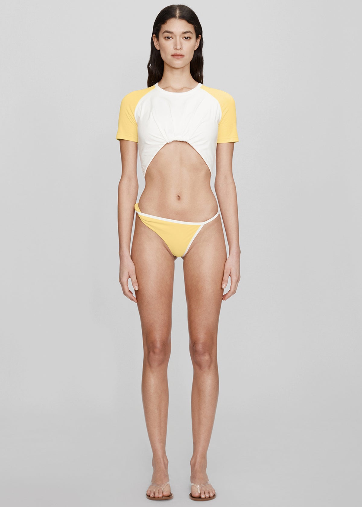 Christopher Esber Onda Twisted High Brief - Zest/White - 3