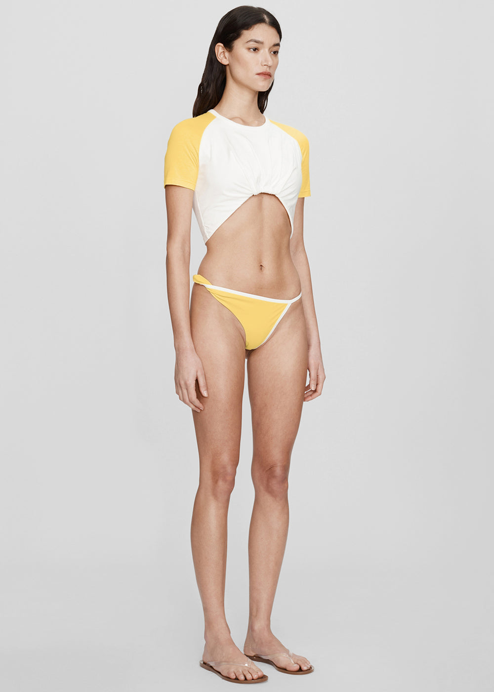 Christopher Esber Tucked Ringer Jersey Tee - Zest/White - 1