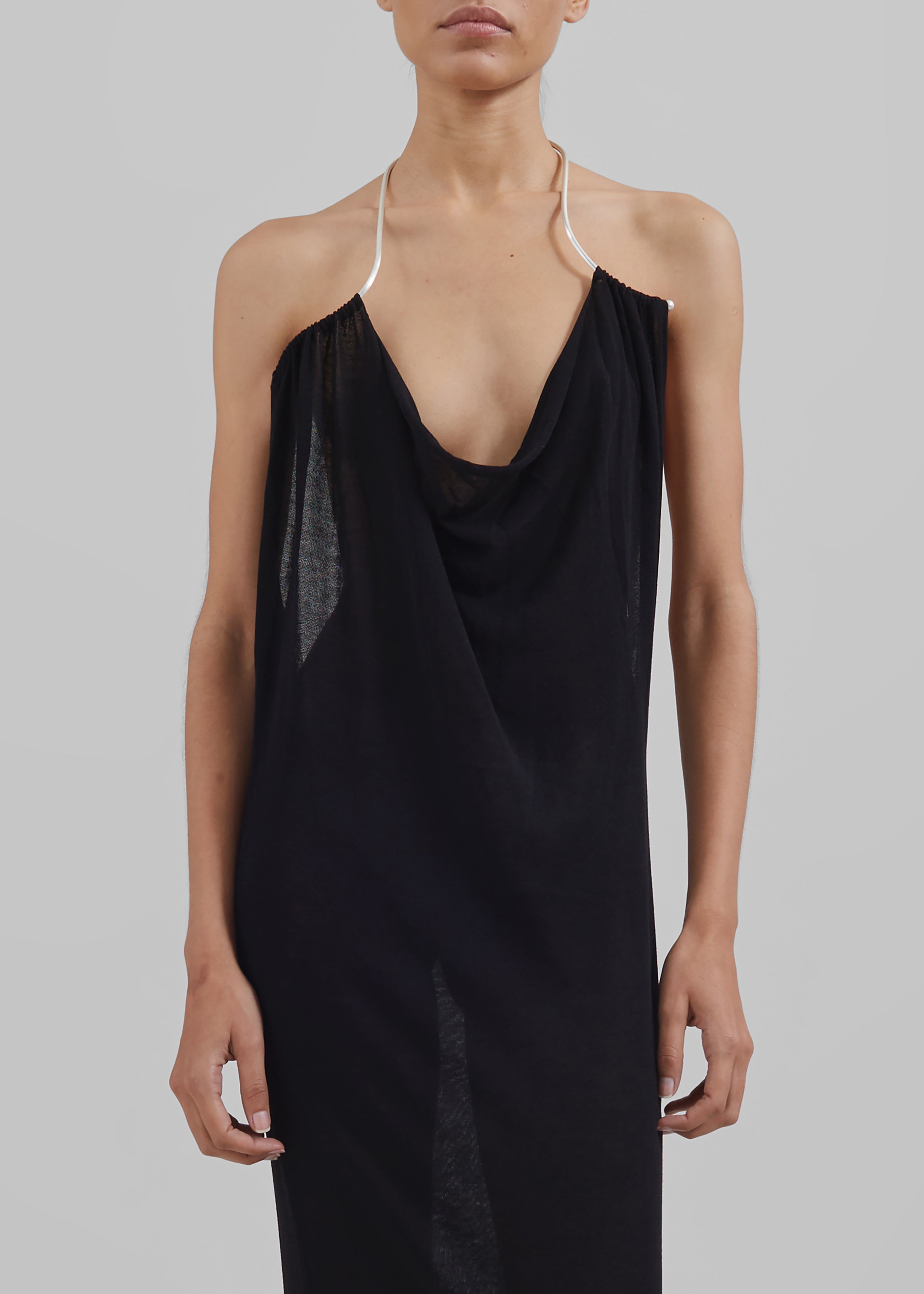 Christopher Esber Petra Knit Necklace Dress - Black - 6