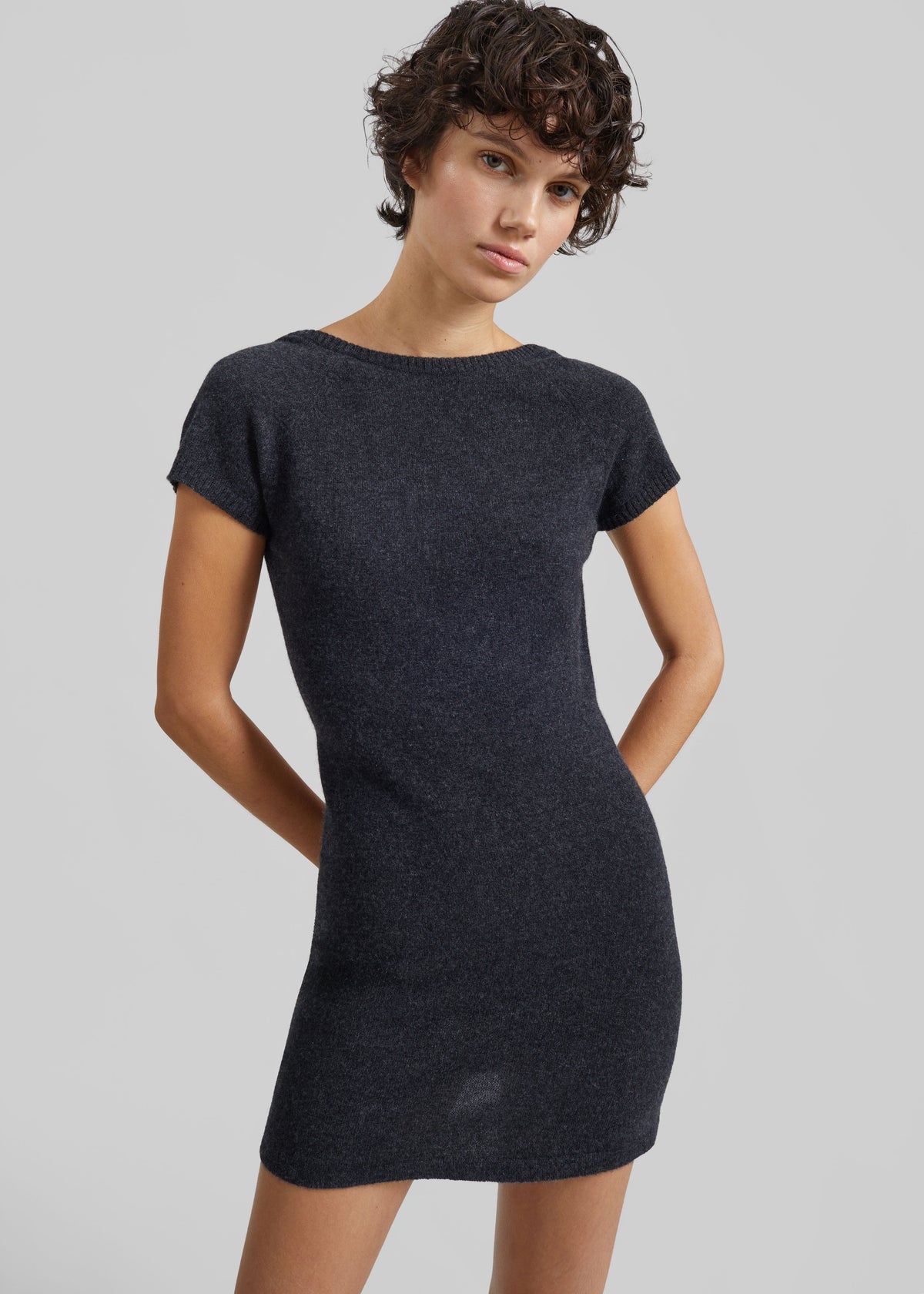 Christopher Esber Rae Cashmere Mini Dress - Charcoal