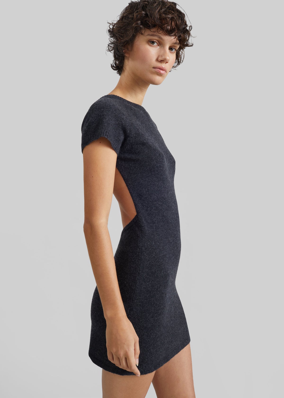 Christopher Esber Rae Cashmere Mini Dress - Charcoal