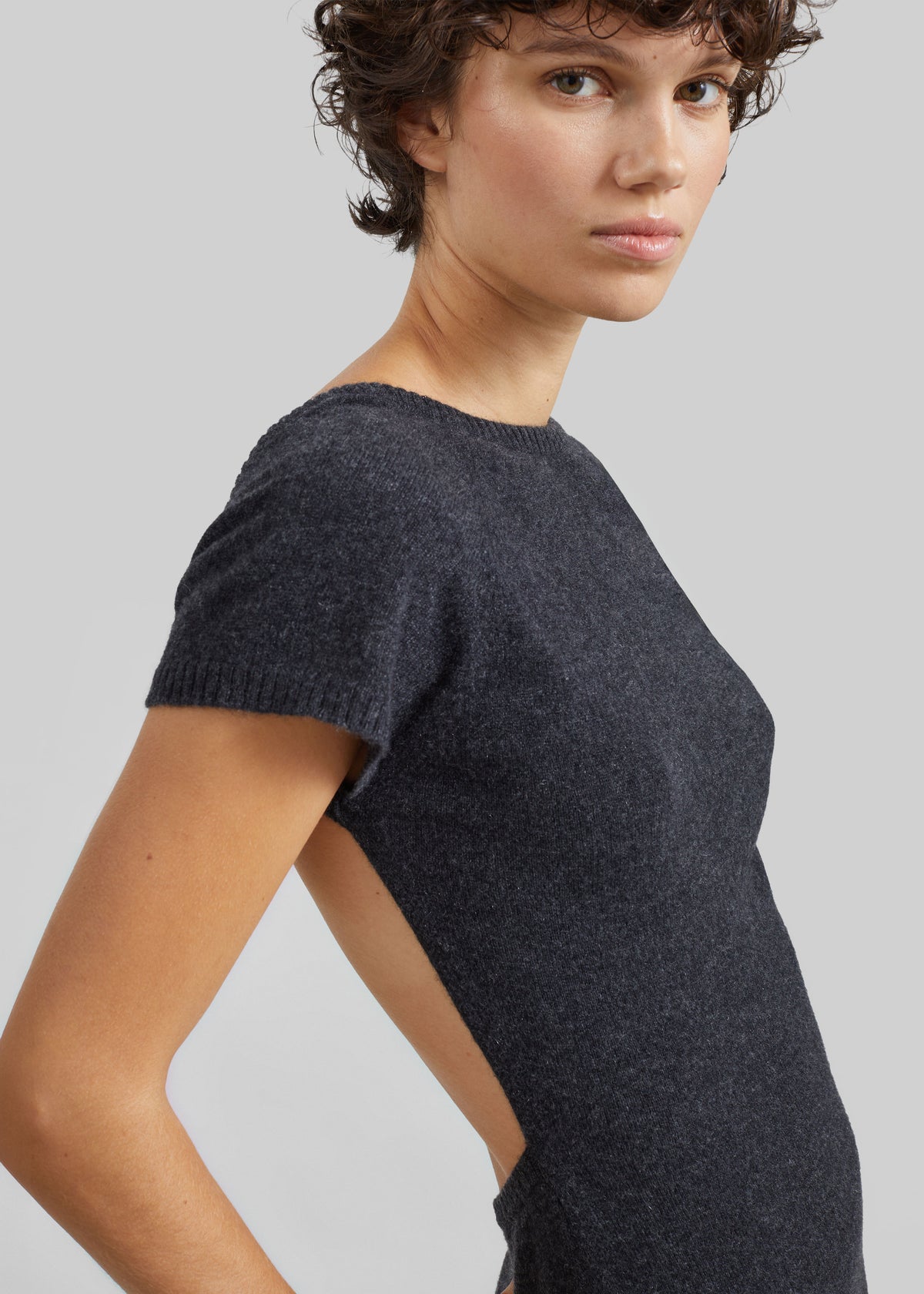 Christopher Esber Rae Cashmere Mini Dress - Charcoal