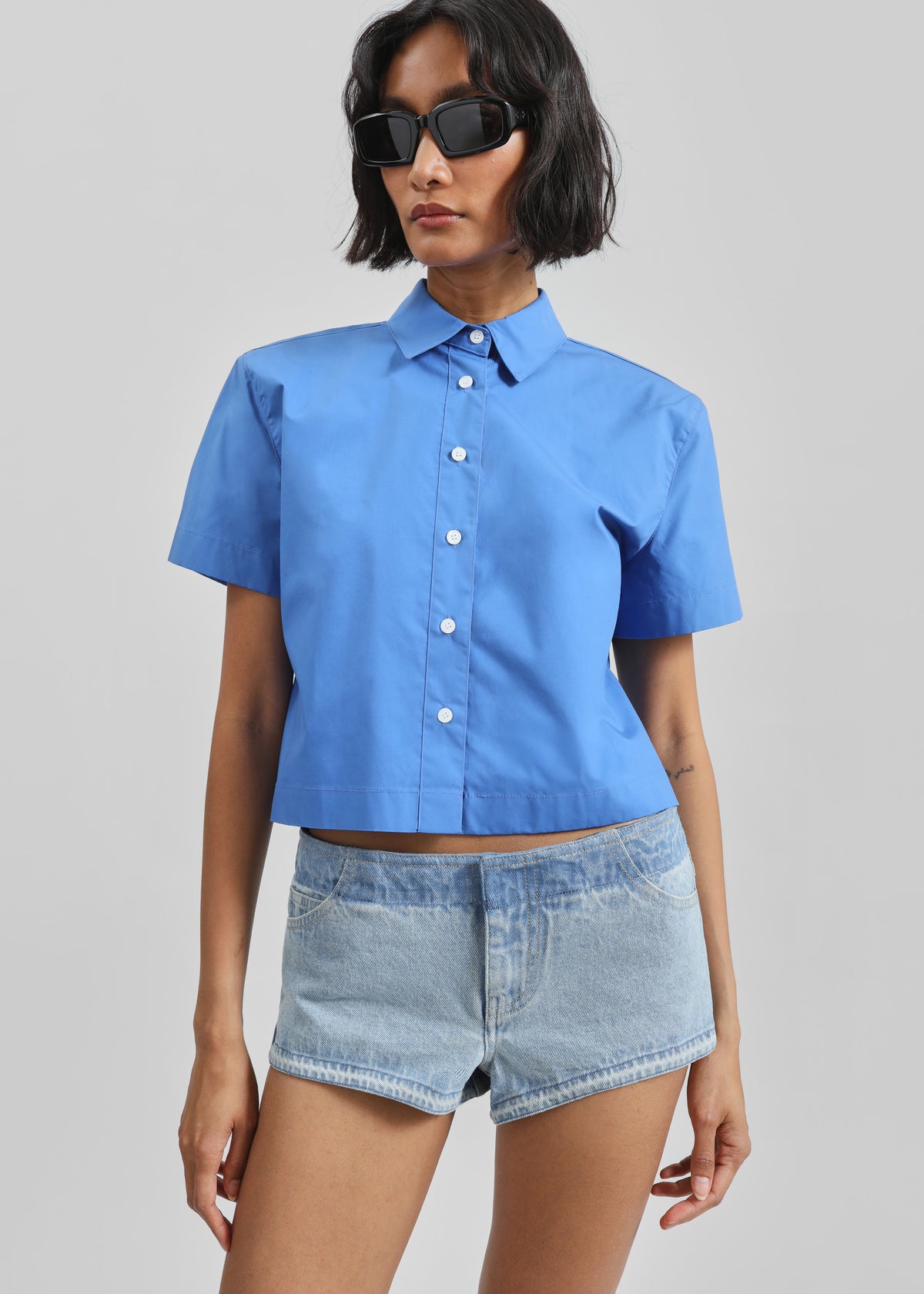 Christopher Esber Reconstruct Denim Micro Shorts