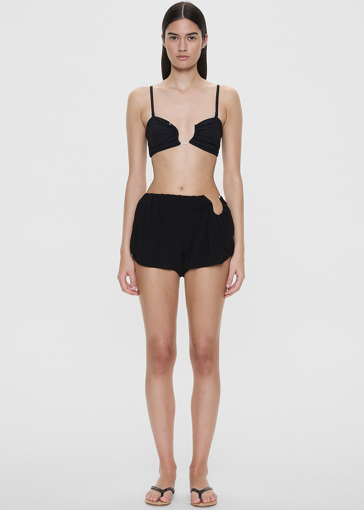 Christopher Esber Ruched Crescent Jersey Boxer Short - Black - 4