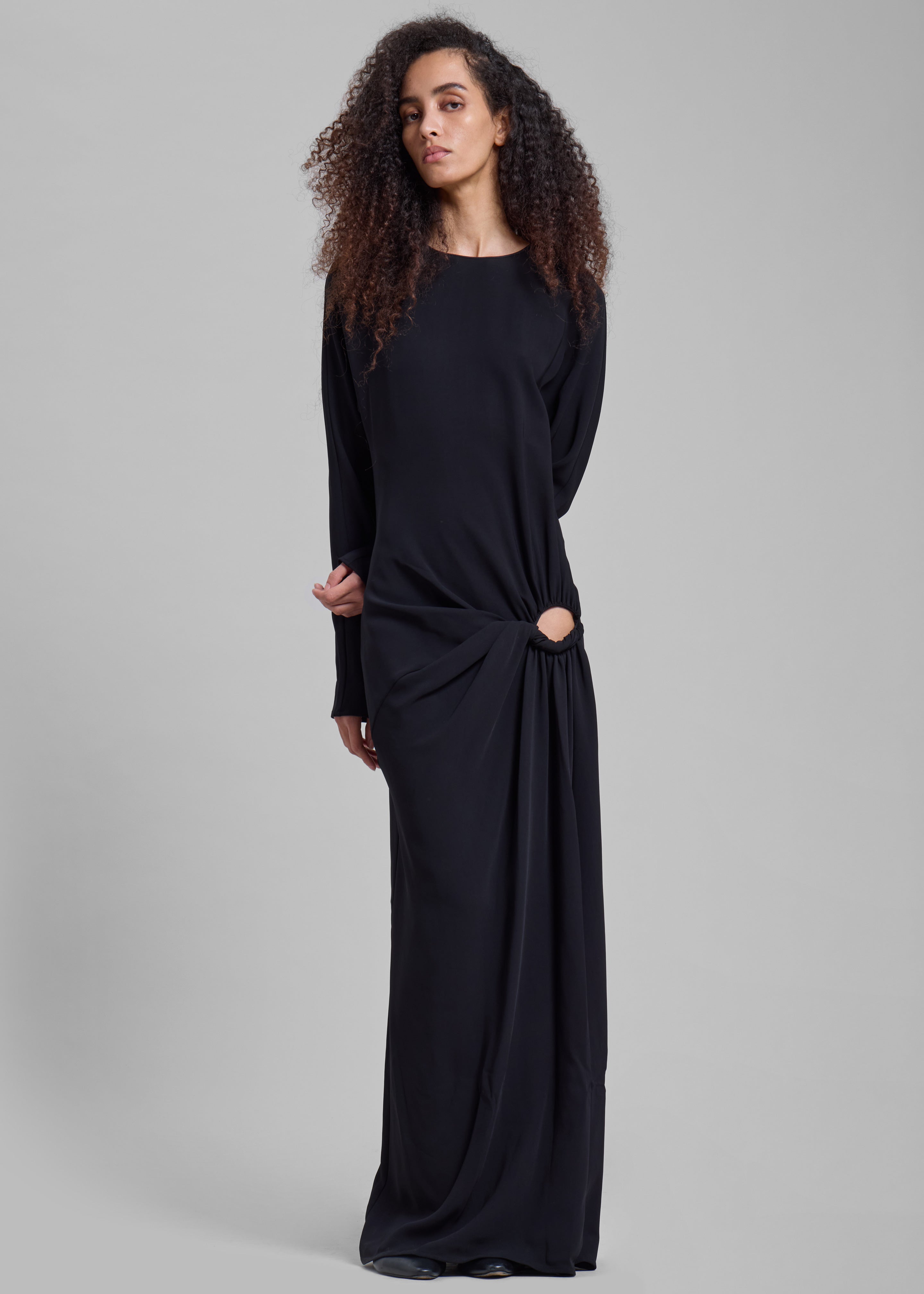 Christopher Esber Ruched Twisted Long Sleeve Dress - Black - 5